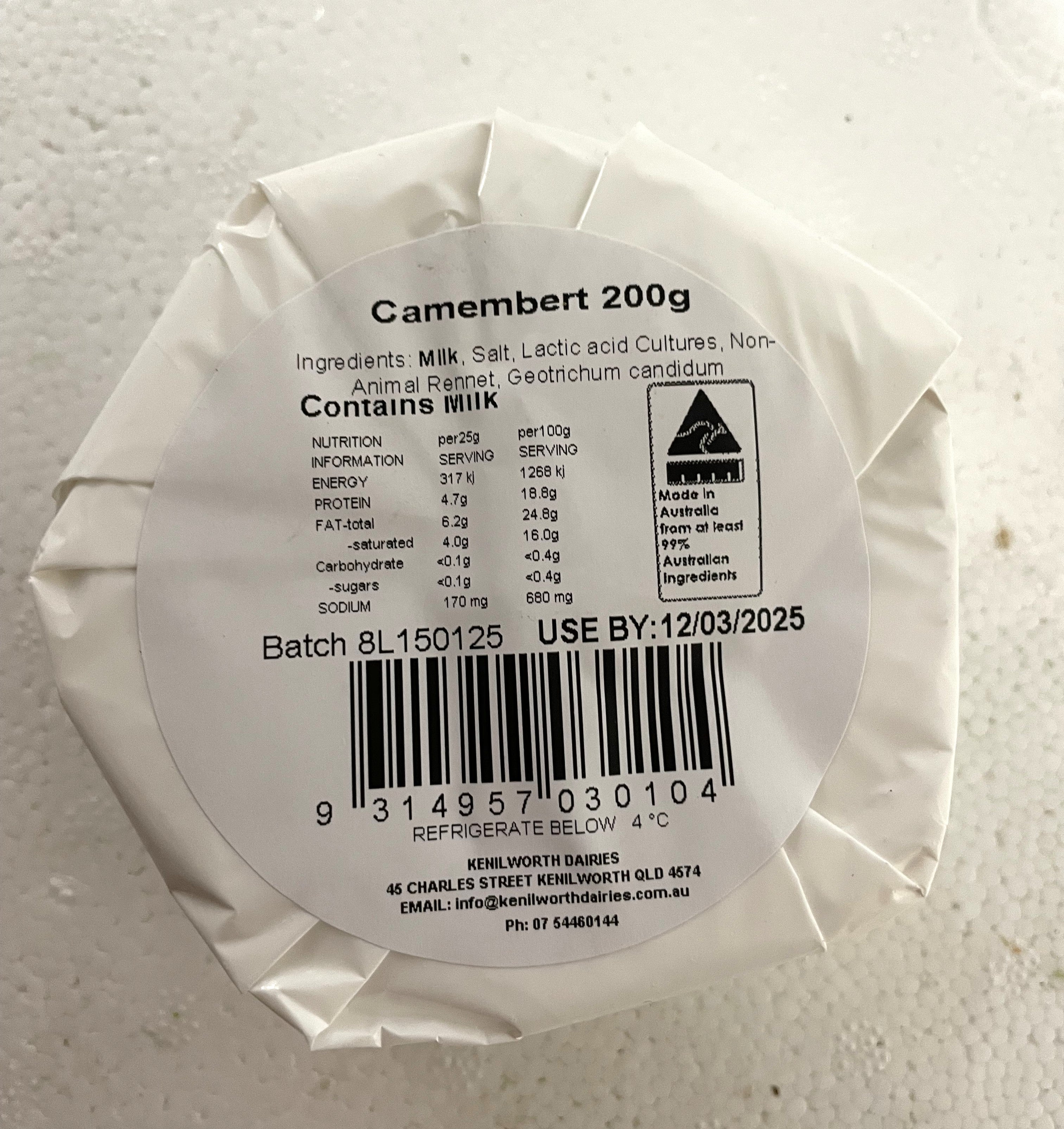 Kenilworth Dairies - Camembert - 200g