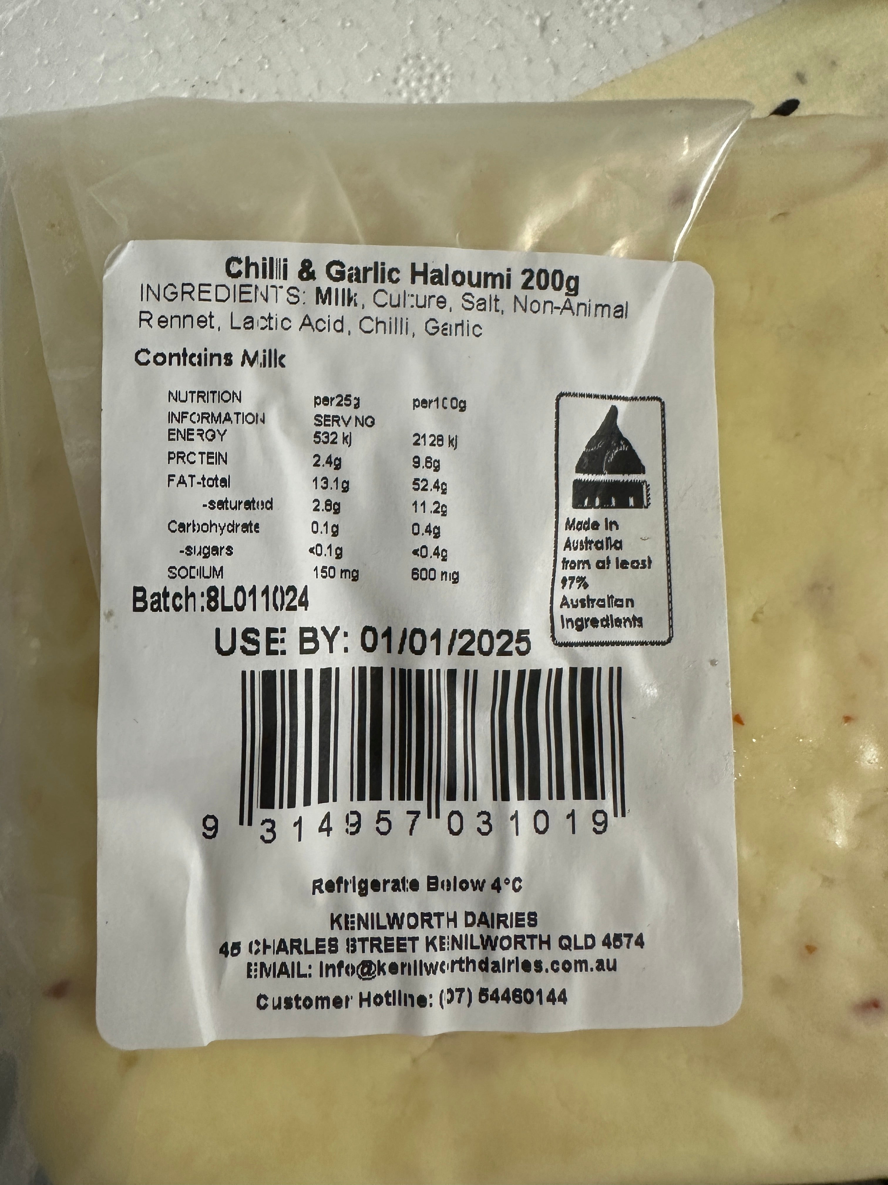 Kenilworth Dairies - Chilli & Garlic Halloumi - 200g