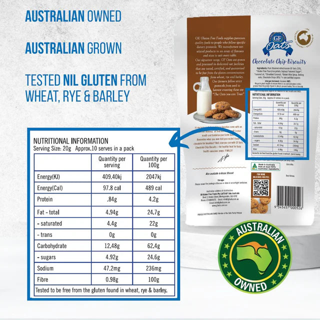 GF Oats - Choc-Chip Biscuit 10pack