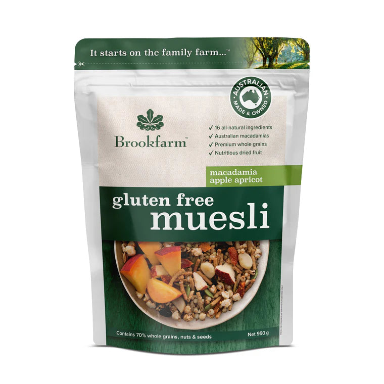 Brookfarm - Gluten Free Muesli Macadamia Apple & Apricot (950g)