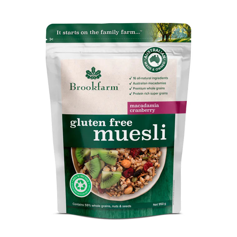 Brookfarm - Gluten Free Muesli Macadamia Cranberry (950g)