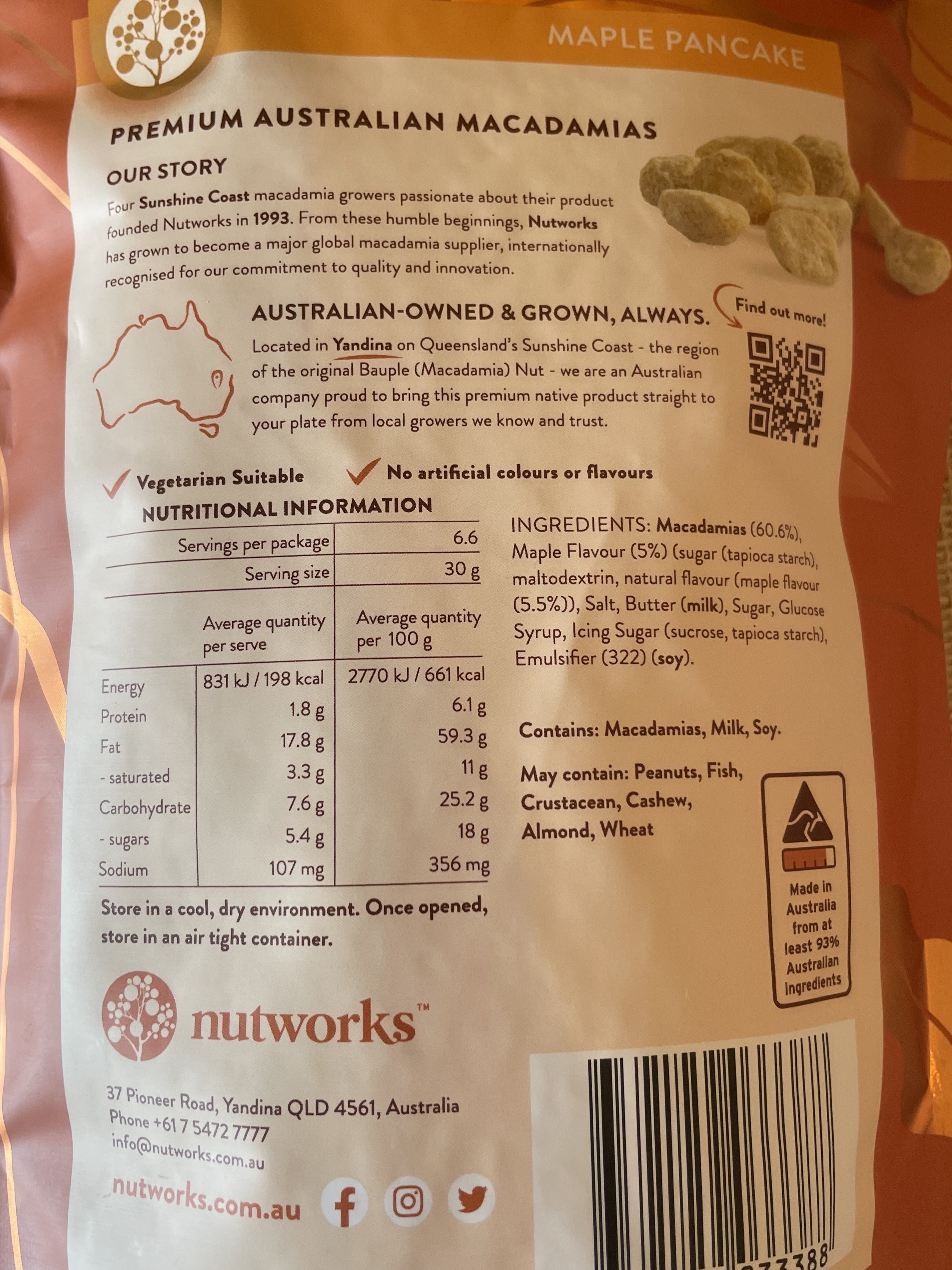 Macadamia - Maple Pancake 200g