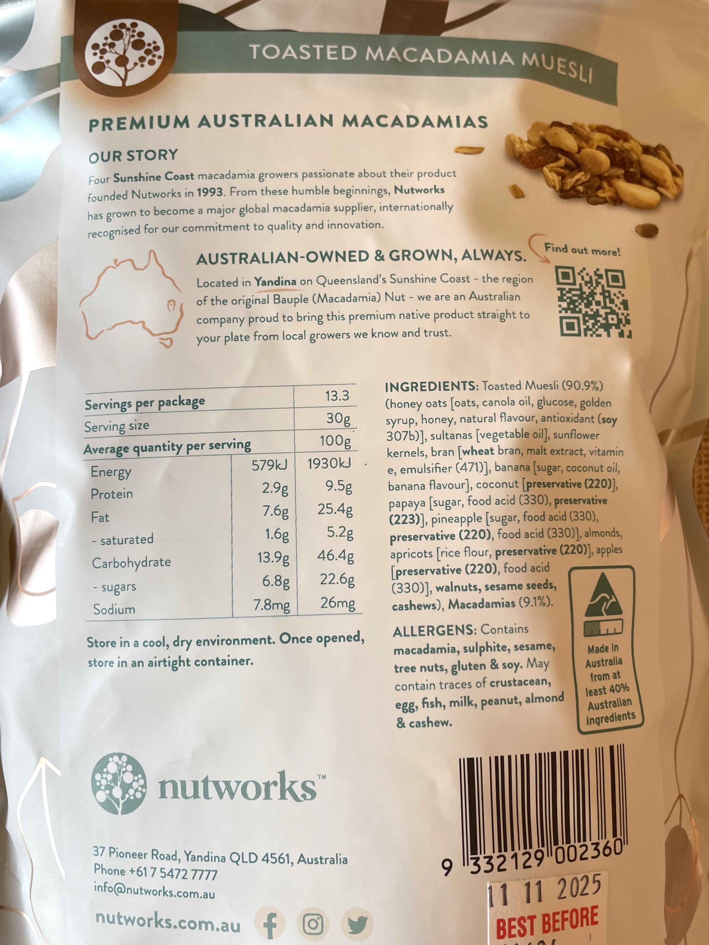 Macadamia Toasted Muesli 400g