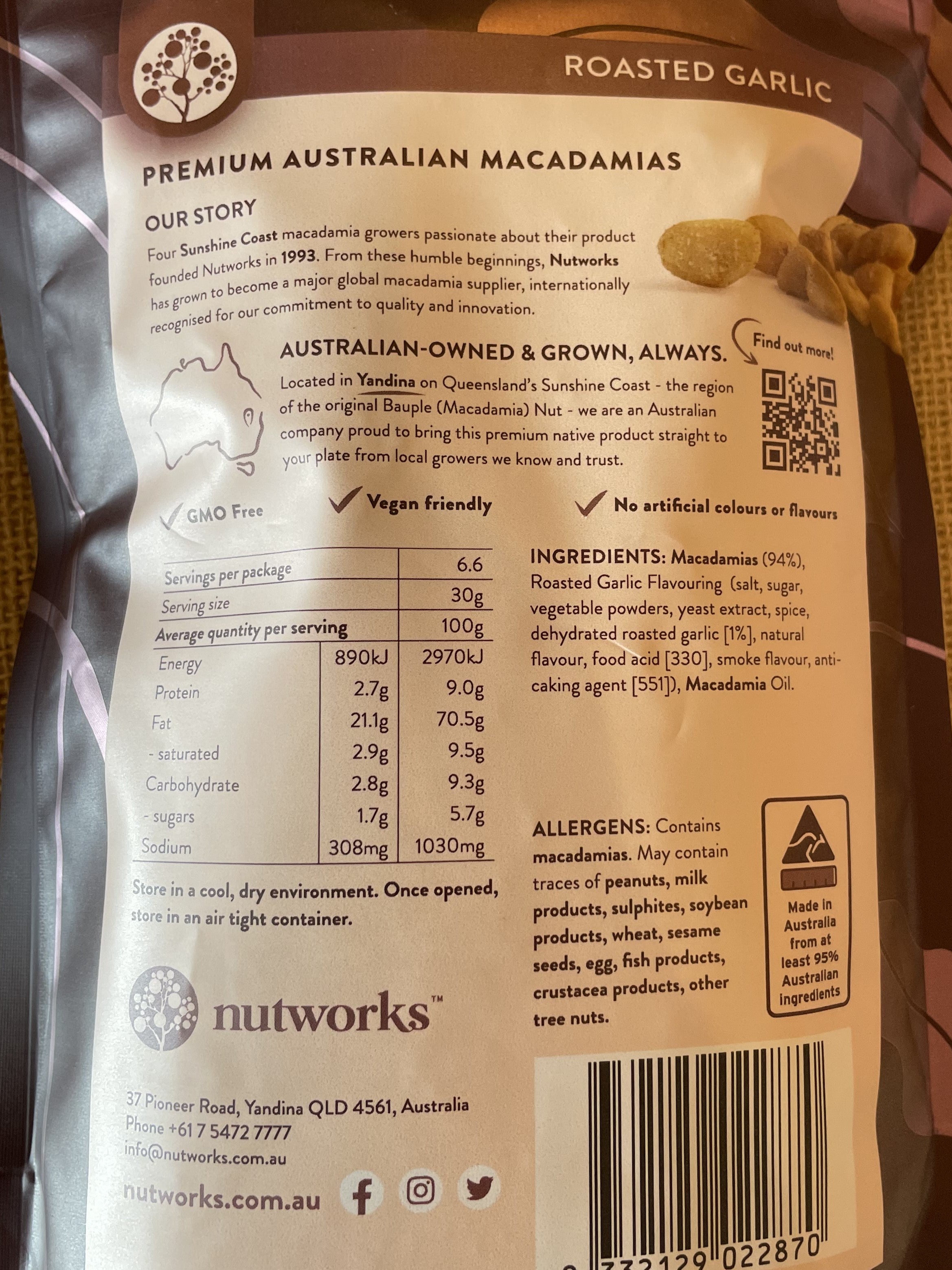 Macadamia - Roasted Garlic Macadamia 200g