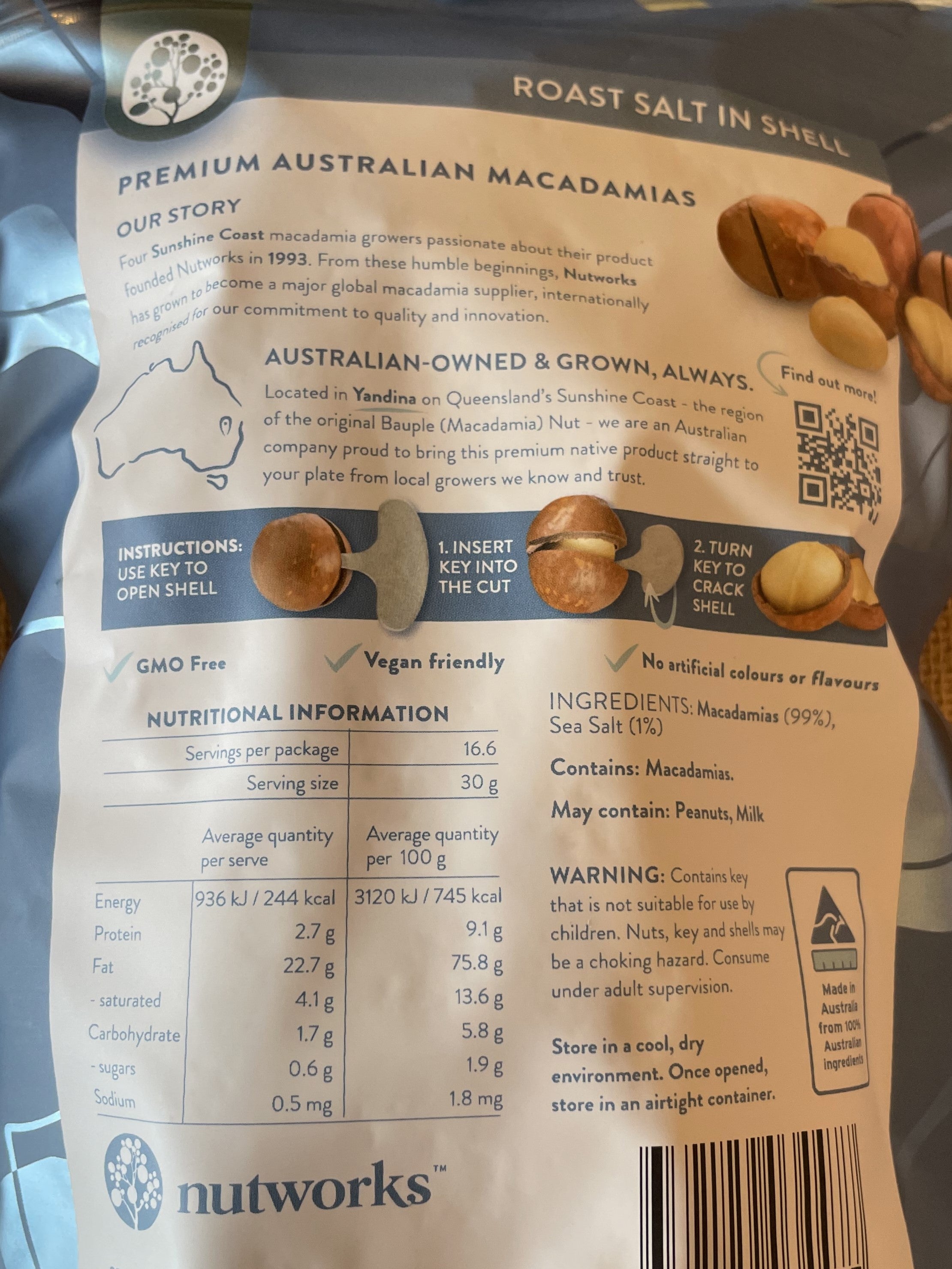 Macadamias - Roasted with Sea Salt 500g