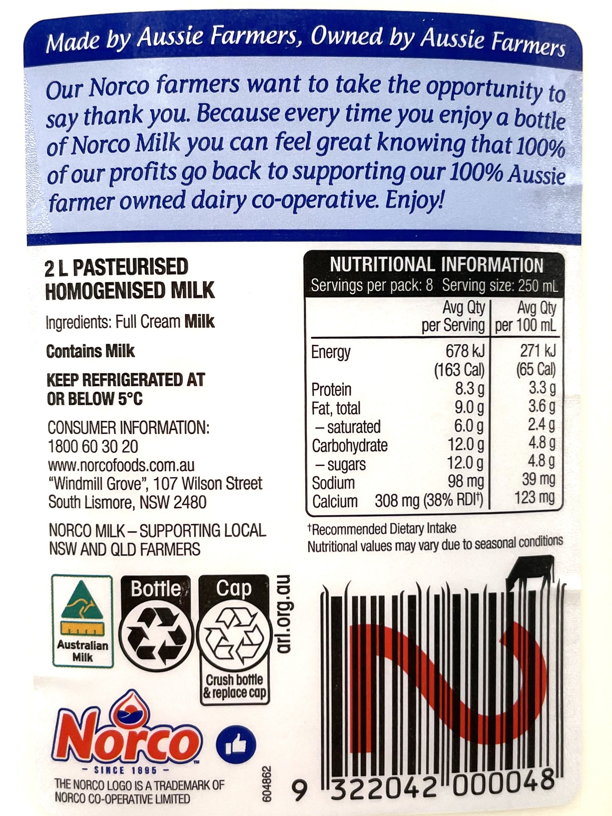 Norco Full Cream Milk -2L