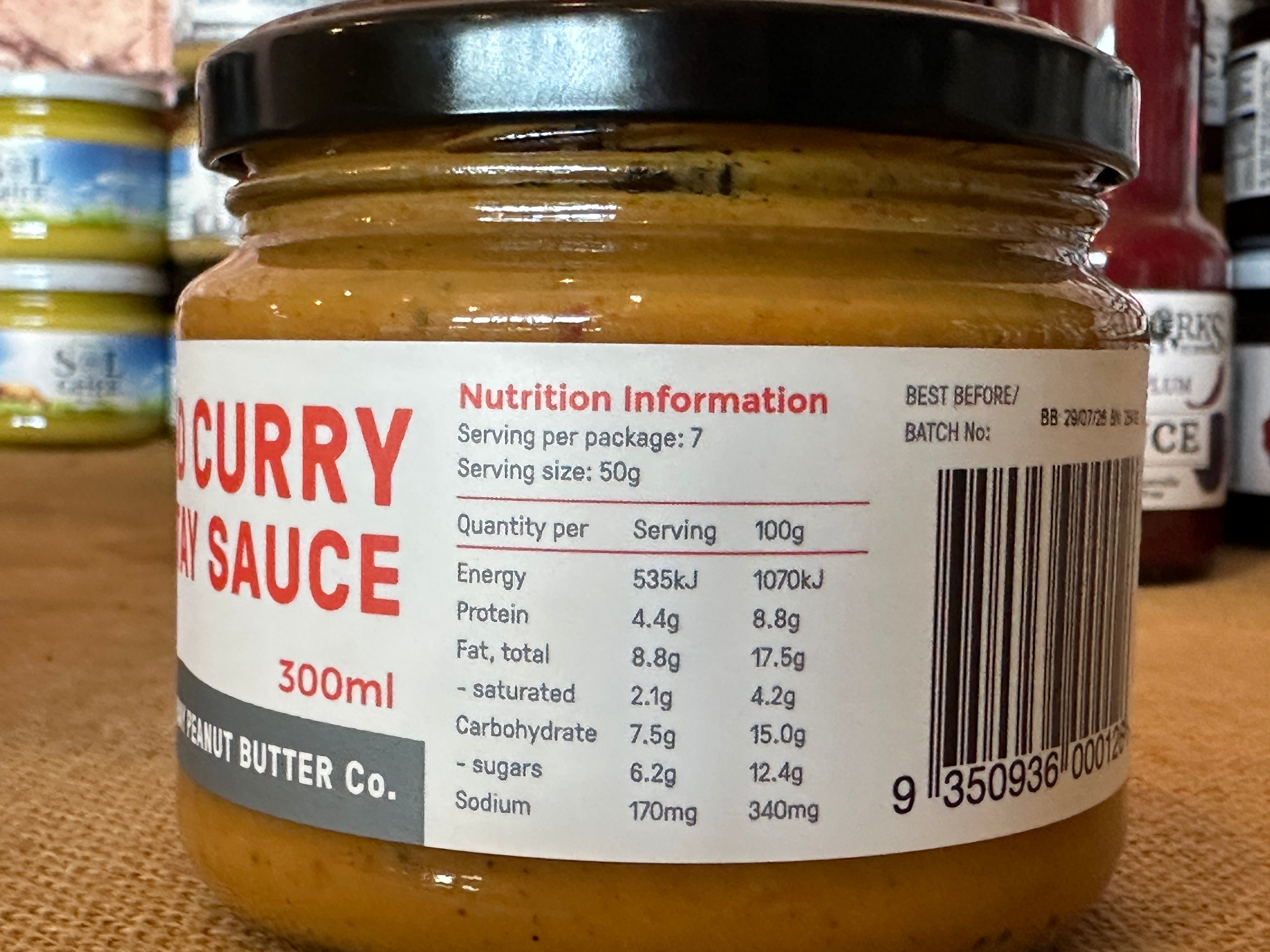 The Byron co-op Satay Sauce - Red Curry: 300ml