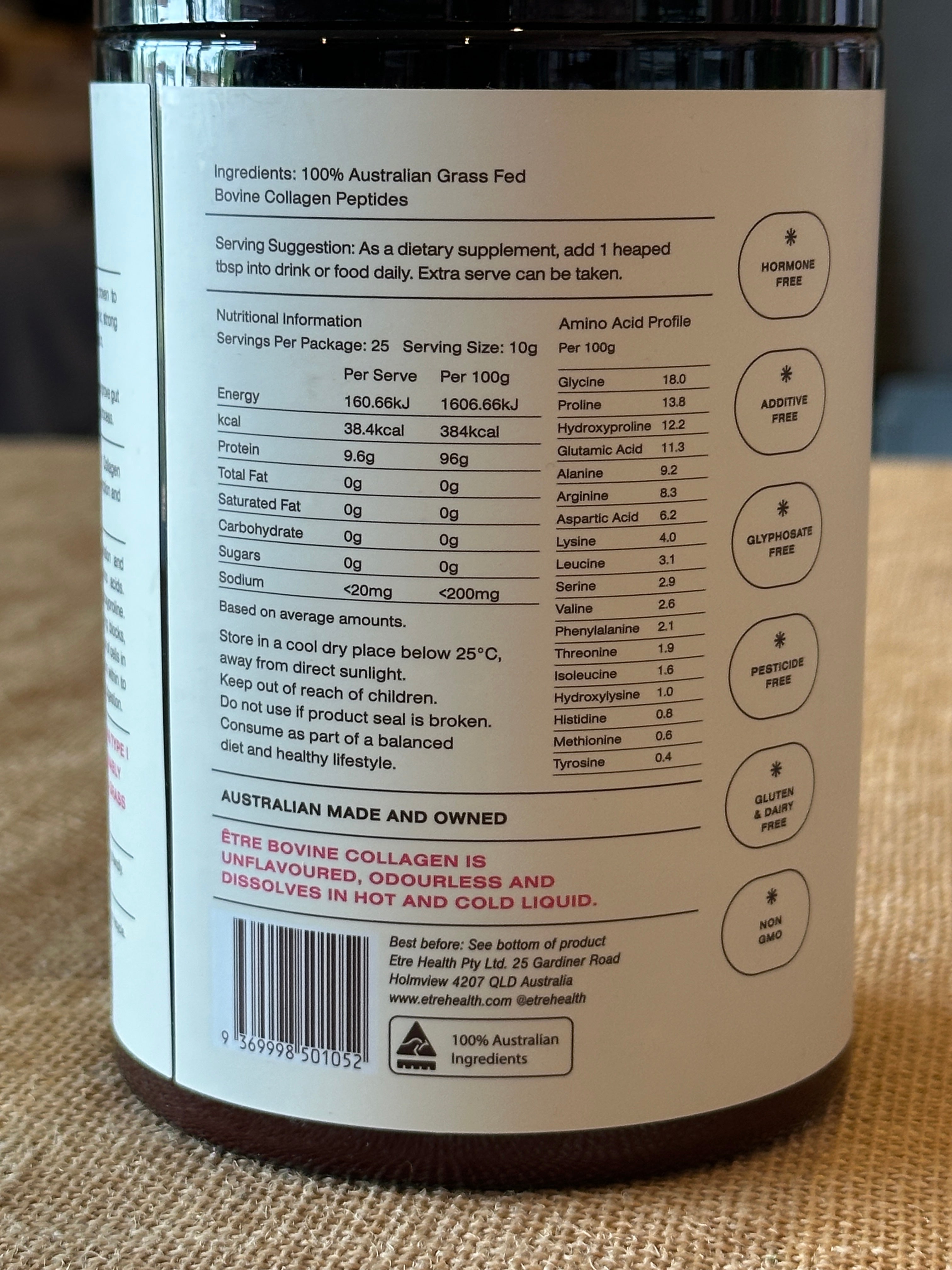 The Byron Co-op Australian Grass-Fed Bovine Collagen: 250g