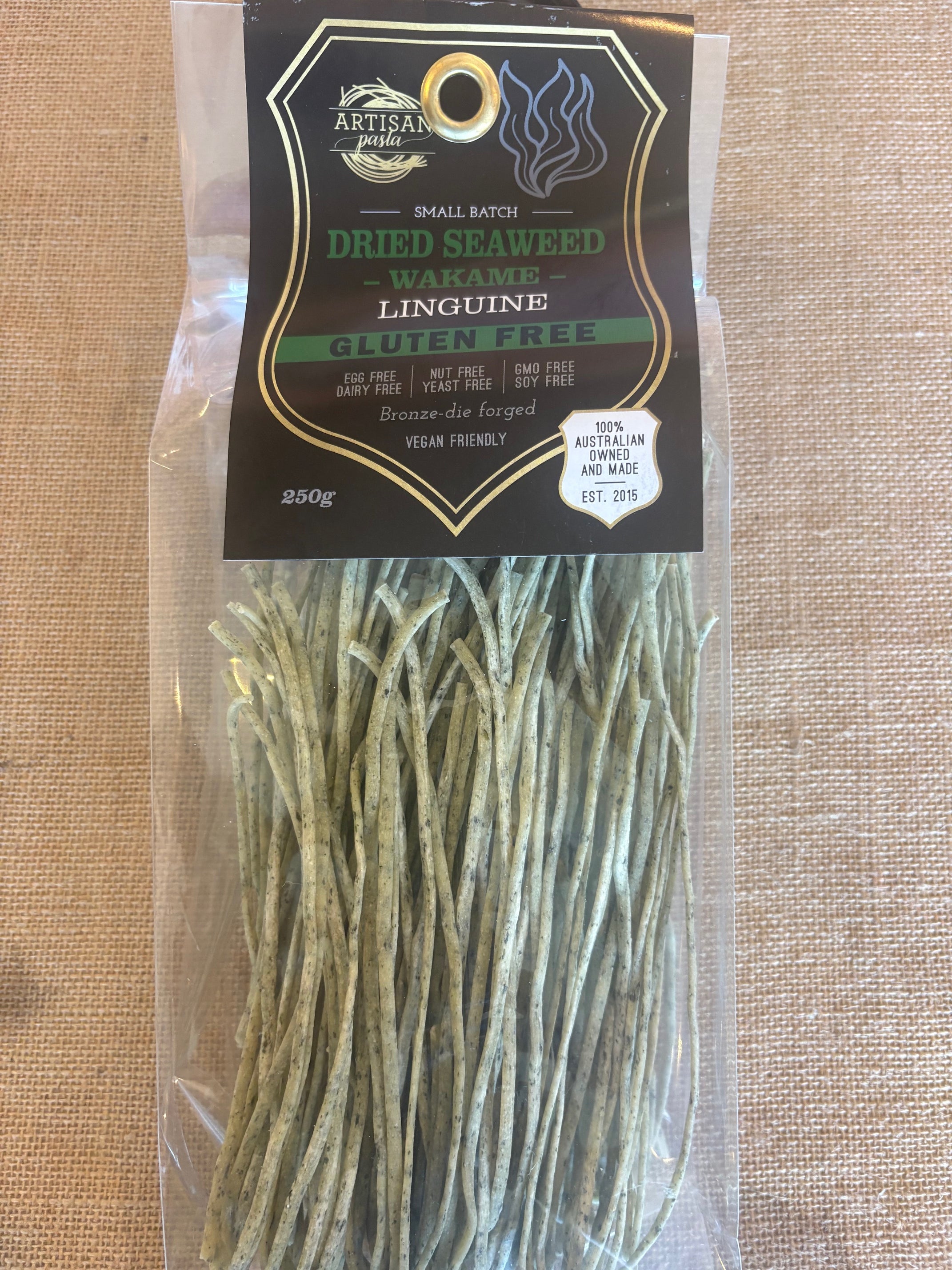 Artisan Pasta - Dried Seaweed - Wakame - Linguine - Gluten FREE - 250g
