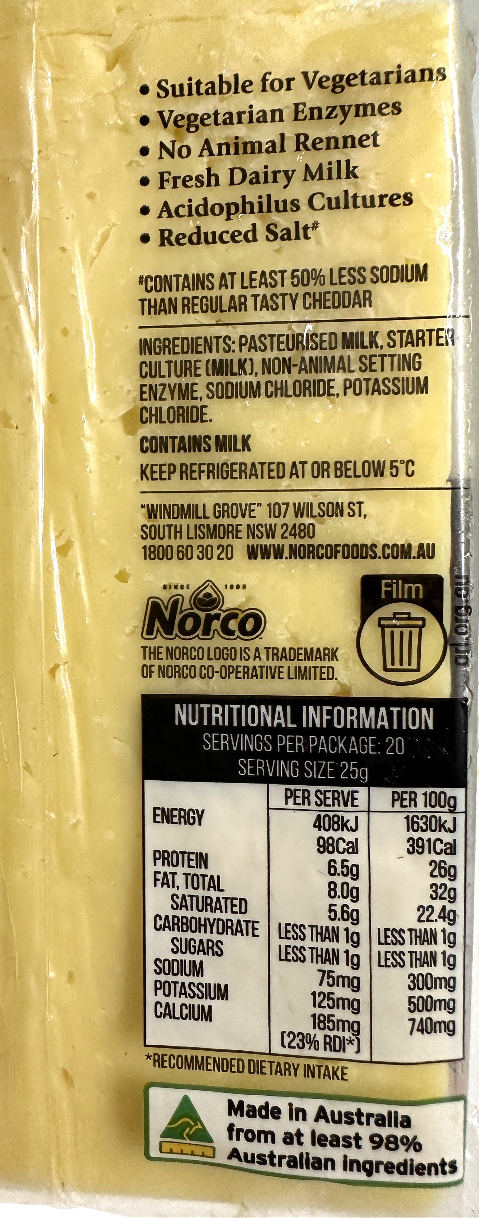 Norco Natural Elbo Style Cheese Block - 500g