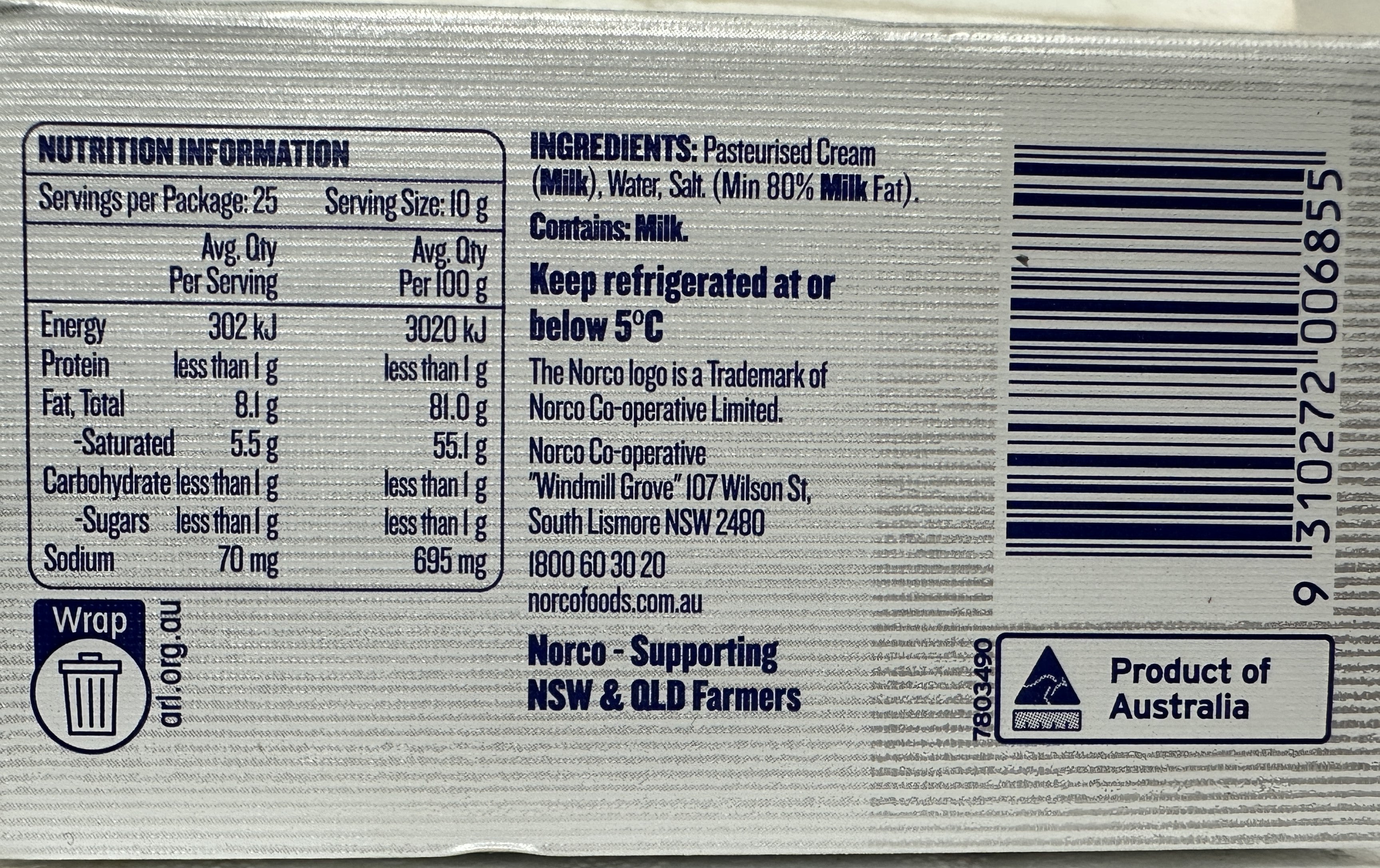 Norco Salted Butter 250g