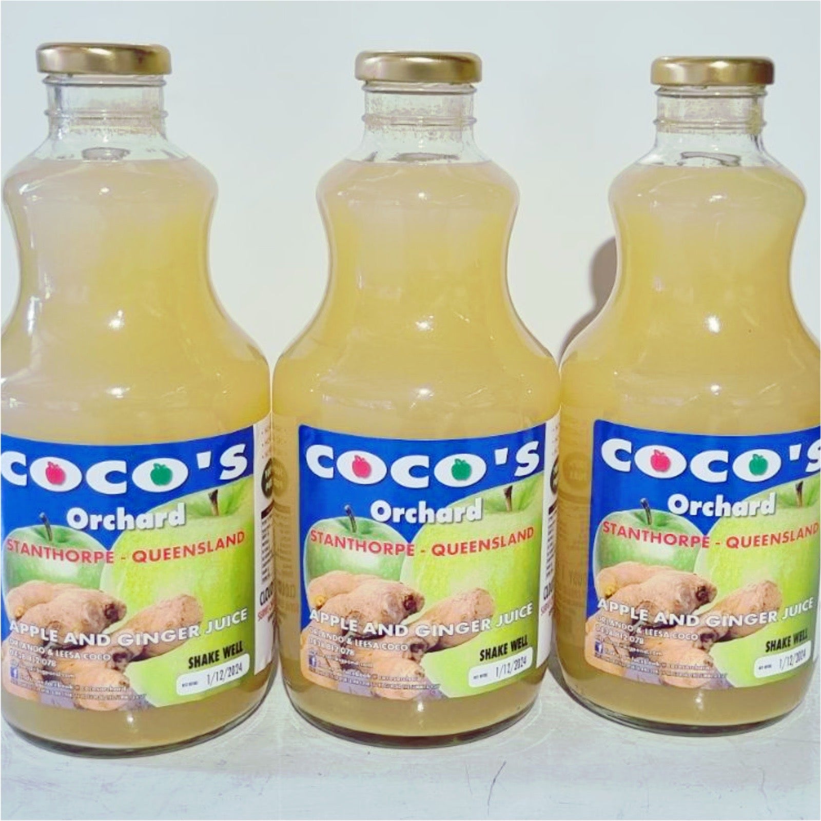 Coco's Pure Apple + Ginger Juice - 1 Lt