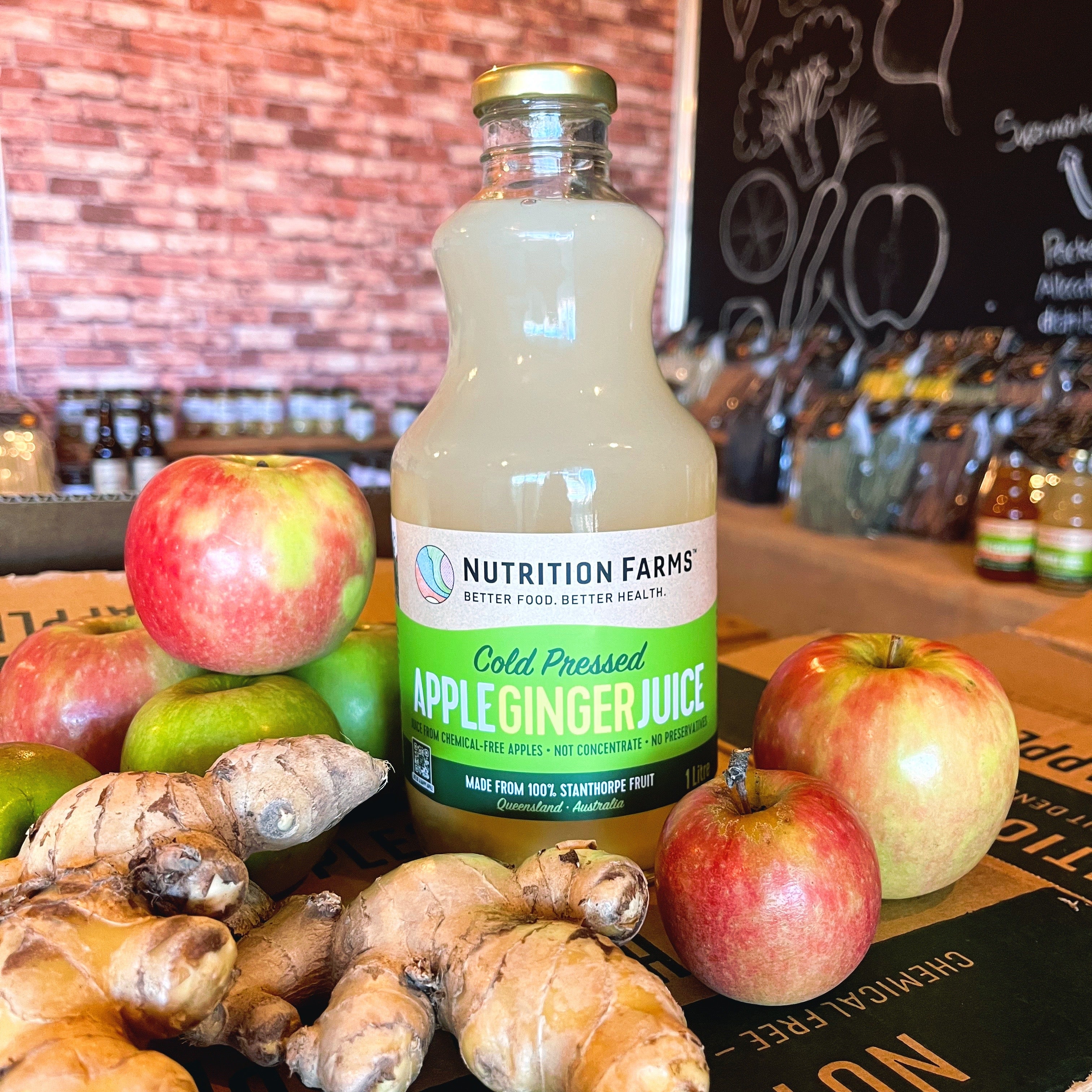 Nutrition Farms - Pure Apple + Ginger Juice - 1 Lt