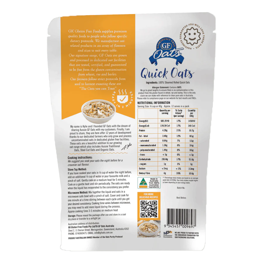 GF Oats - Quick Oats 500g