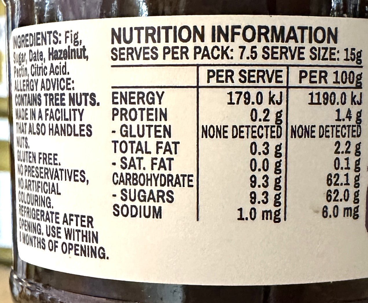 Jamworks - Fig, Date & Hazelnut Paste (110g)