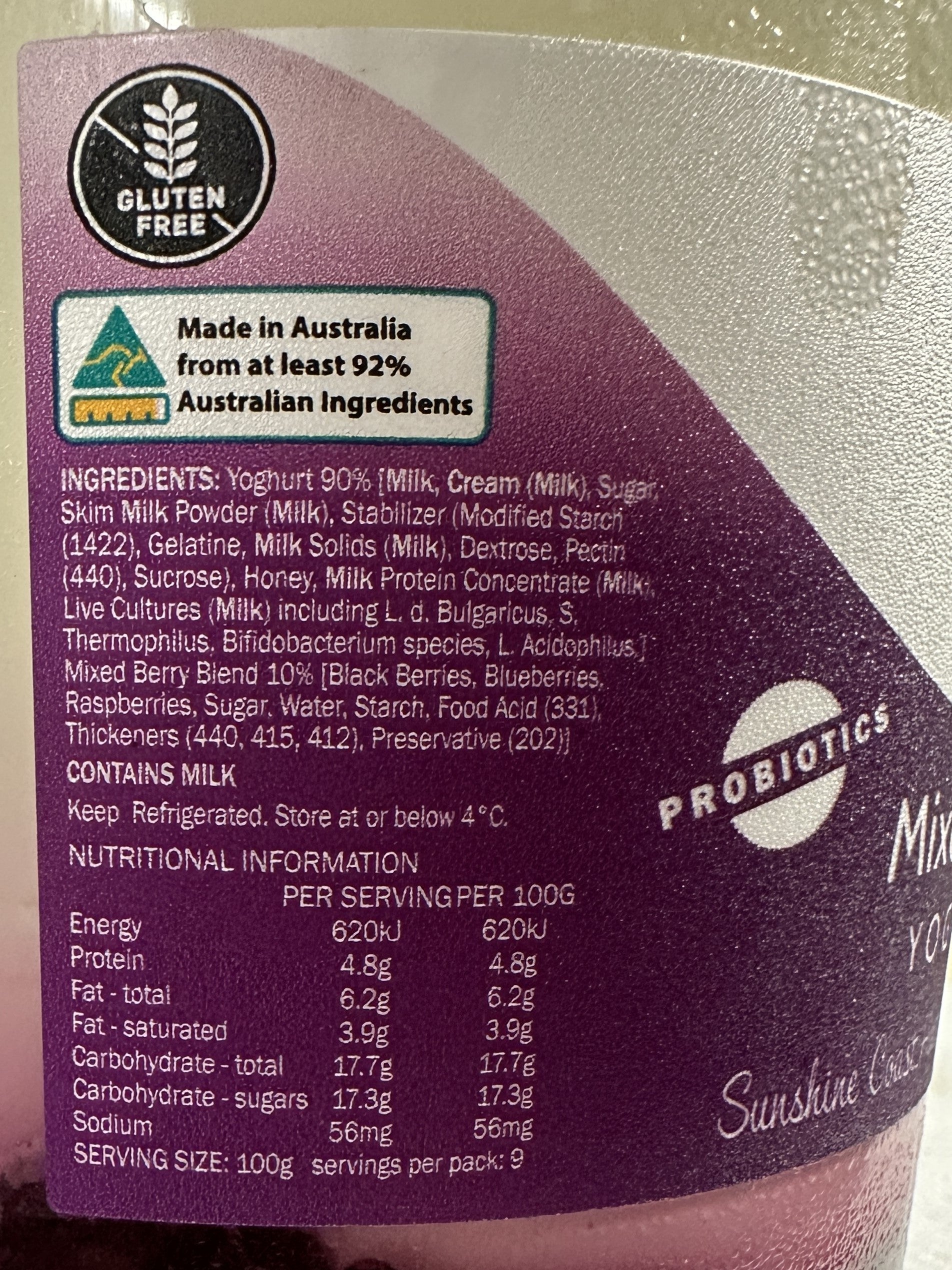 Kenilworth Dairies - Mixed Berry Yogurt - 900g