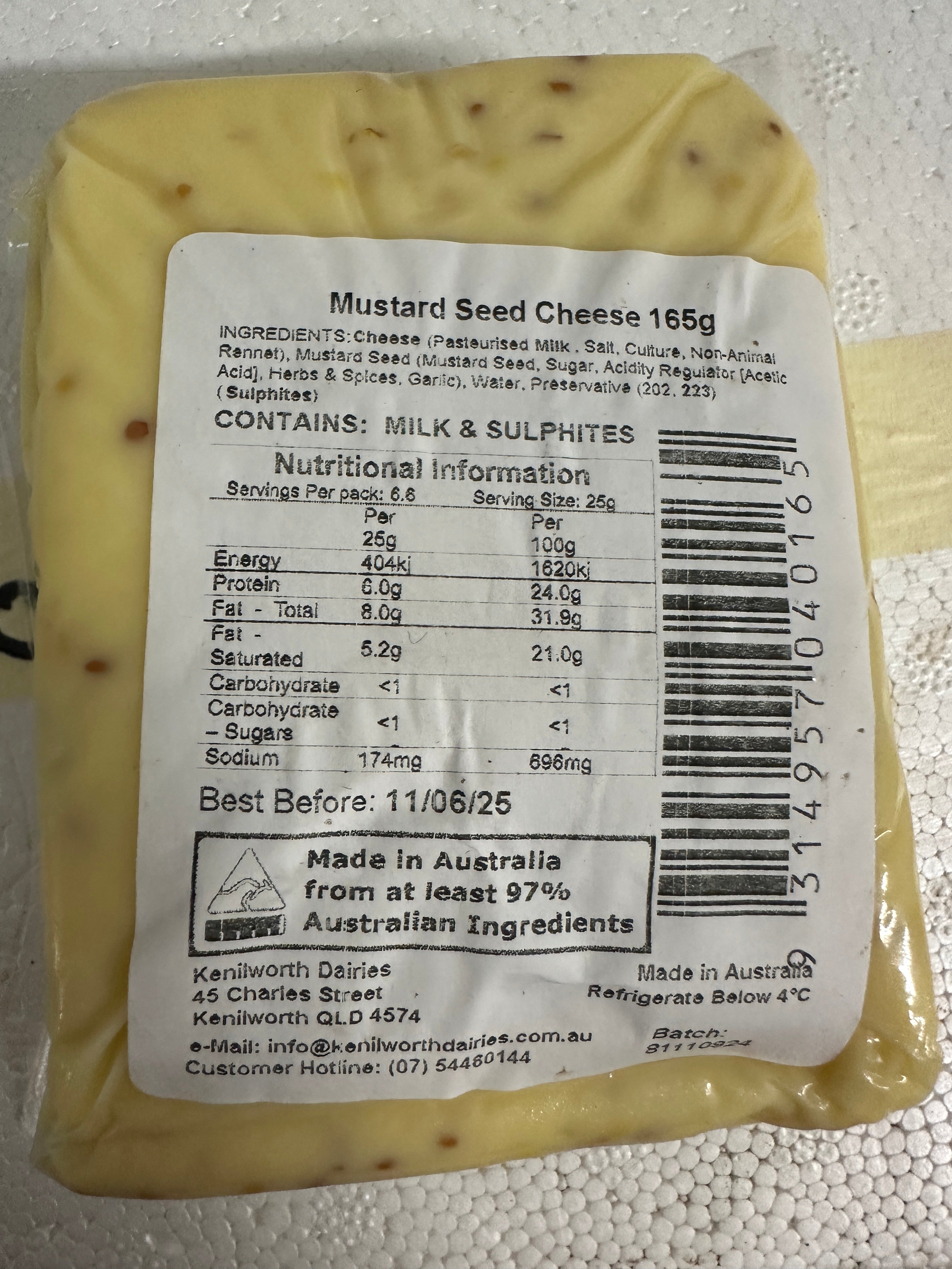 Kenilworth Dairies - Mustard Seed- Club Cheddars - 165g