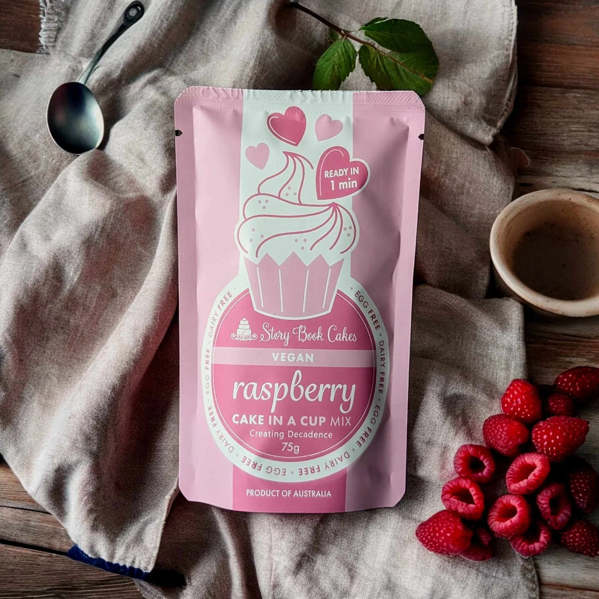 Story Book Cakes - Vegan Raspberry Cake in a Cup 75g