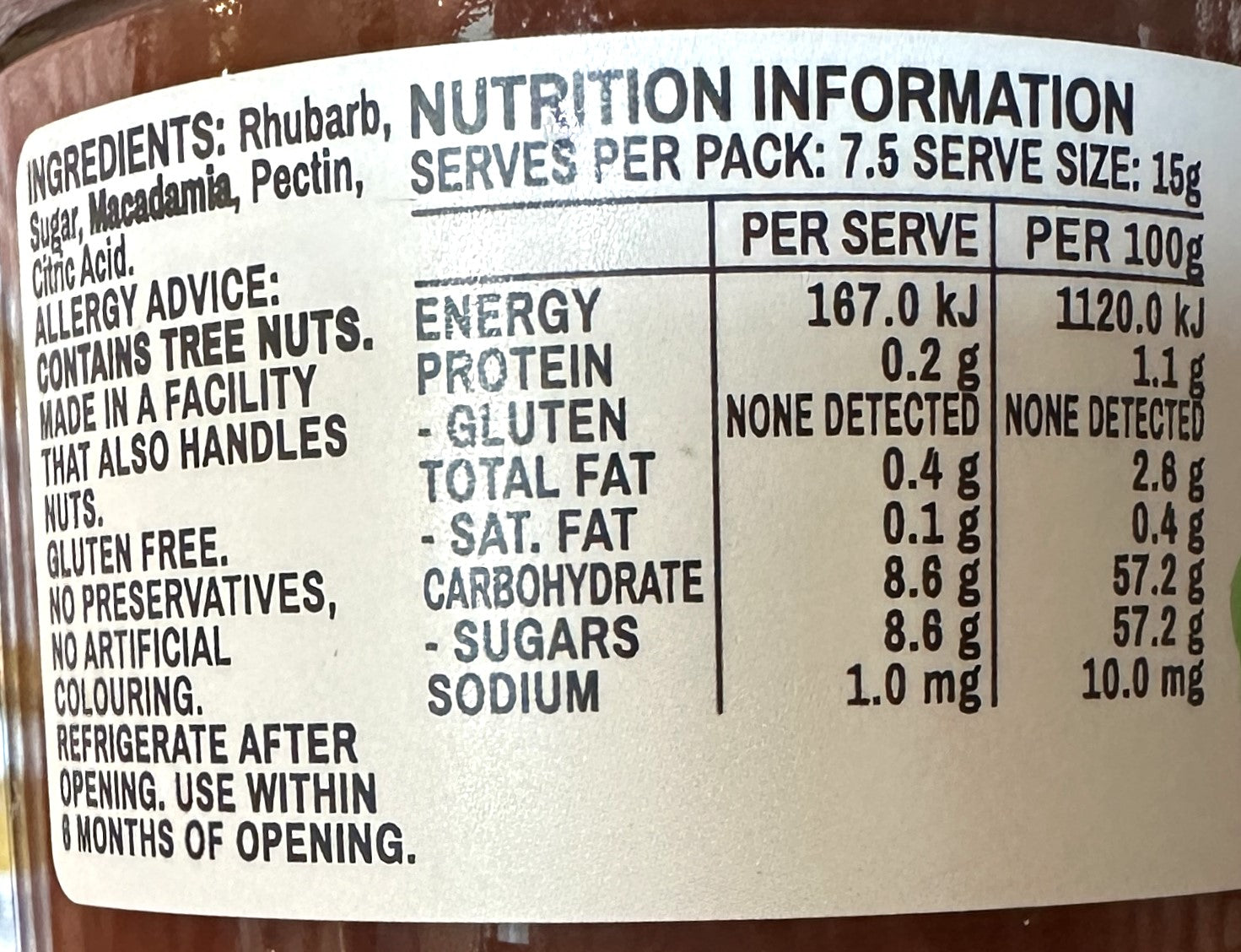 Jamworks - Rhubarb & Macadamia Paste (110g)
