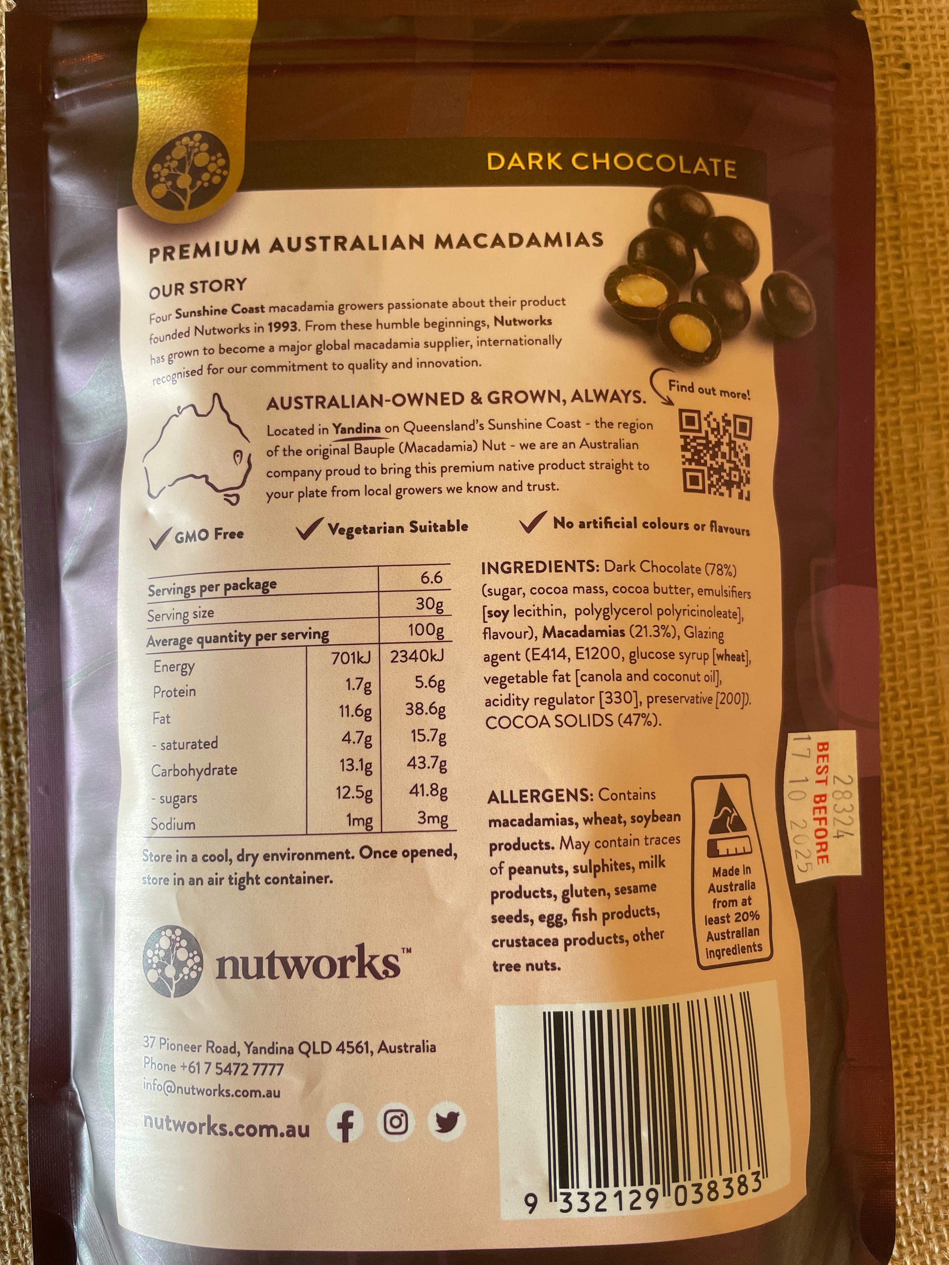 Macadamia - Dark Chocolate 200g