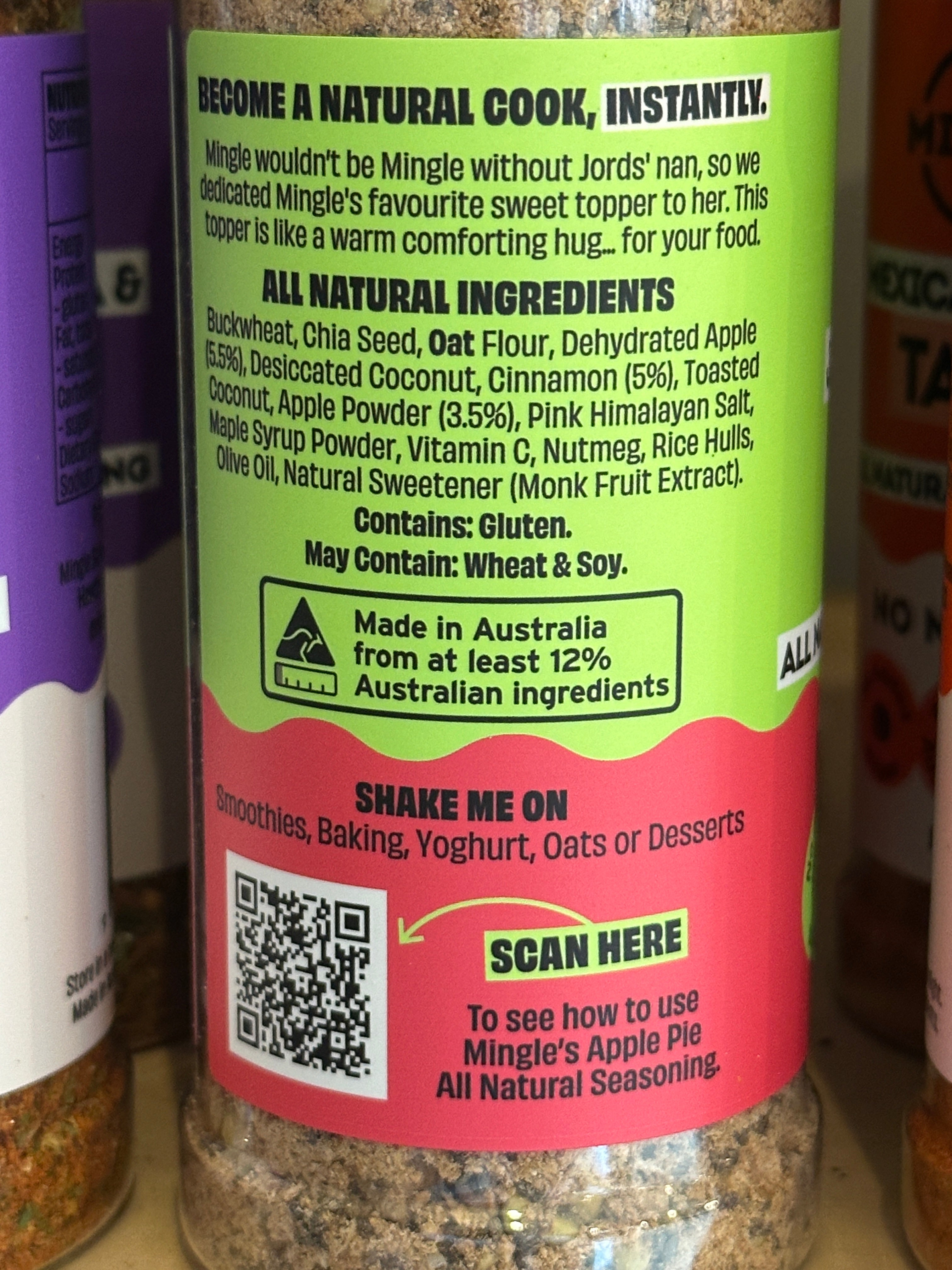 Mingle Jord's' Nan's Apple Pie Sweet Topper Seasoning