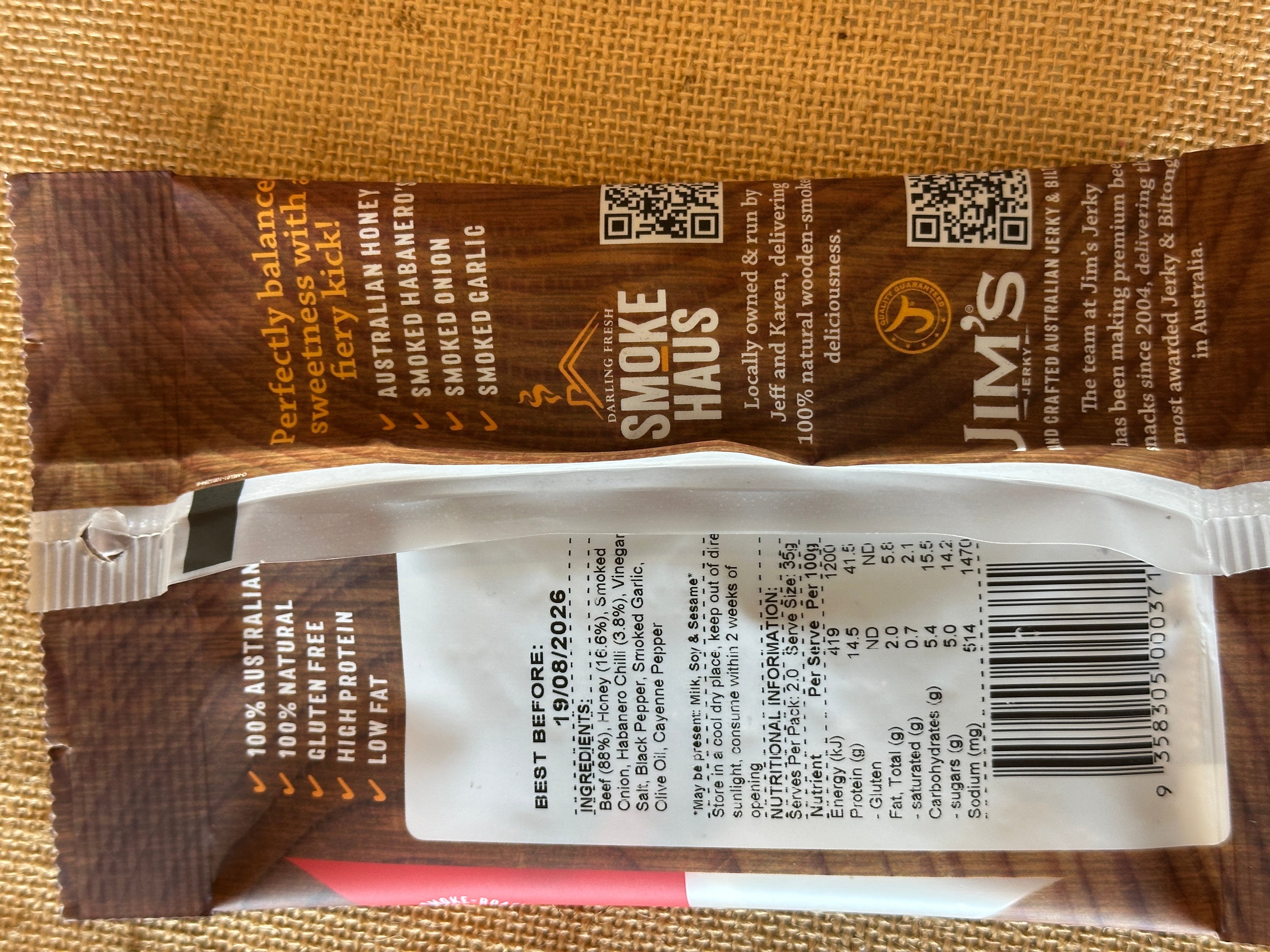 DF Smoke Haus - Biltong Honey Smoked Habanero