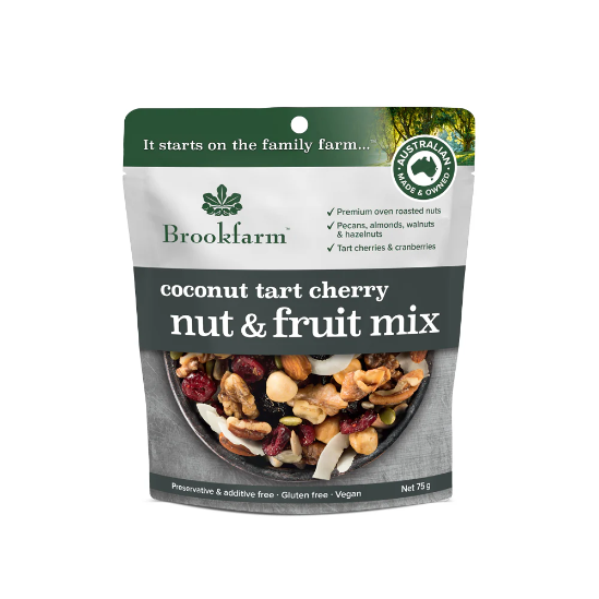Brookfarm - NUT & FRUIT MIX COCONUT TART CHERRY 75g