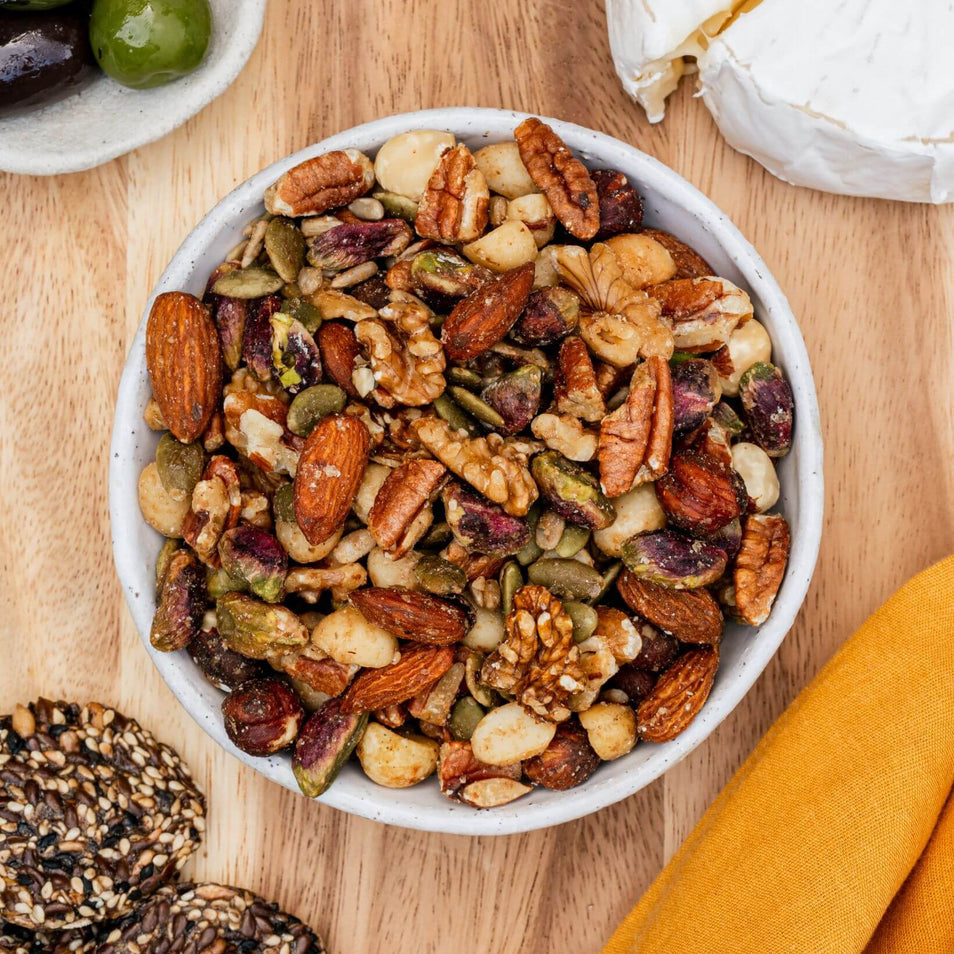 Brookfarm - NUT & FRUIT MIX - ROASTED NUTS  MAPLE & PINK LAKE SALT