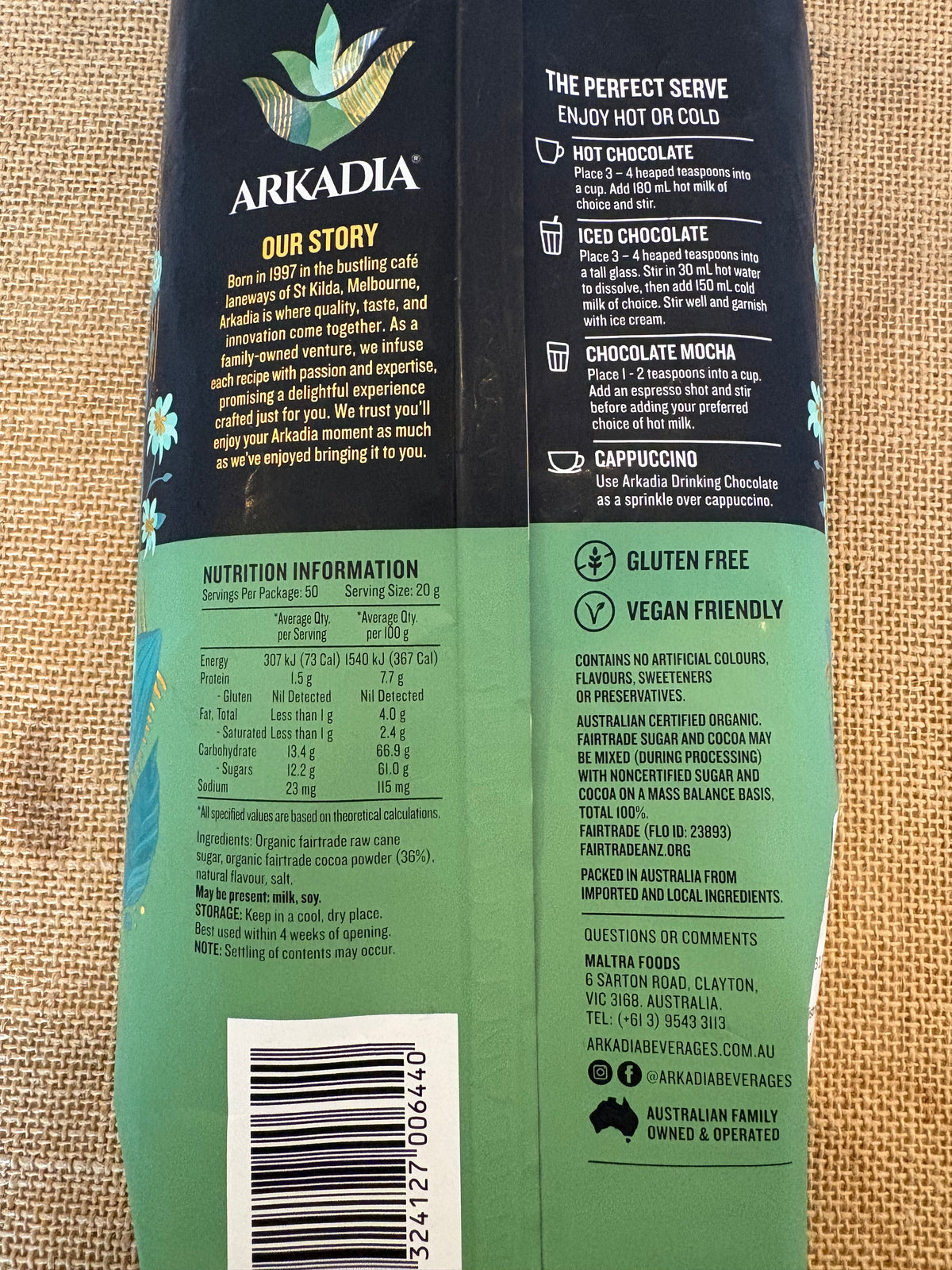 Drinking Chocolate -  Arkadia Organic - 1kg