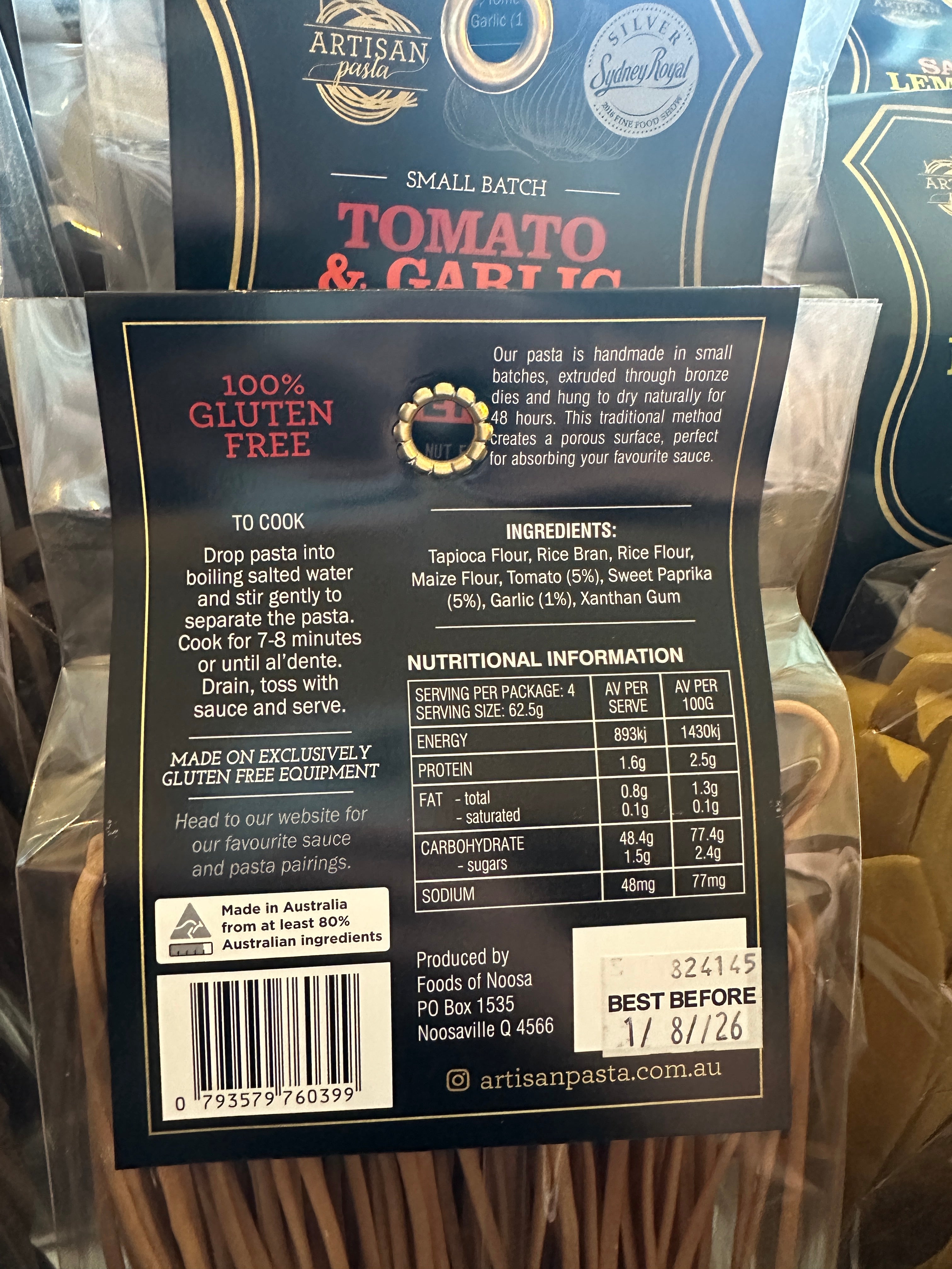 Artisan Pasta - Tomato & Garlic Linguine - Gluten FREE - 250g