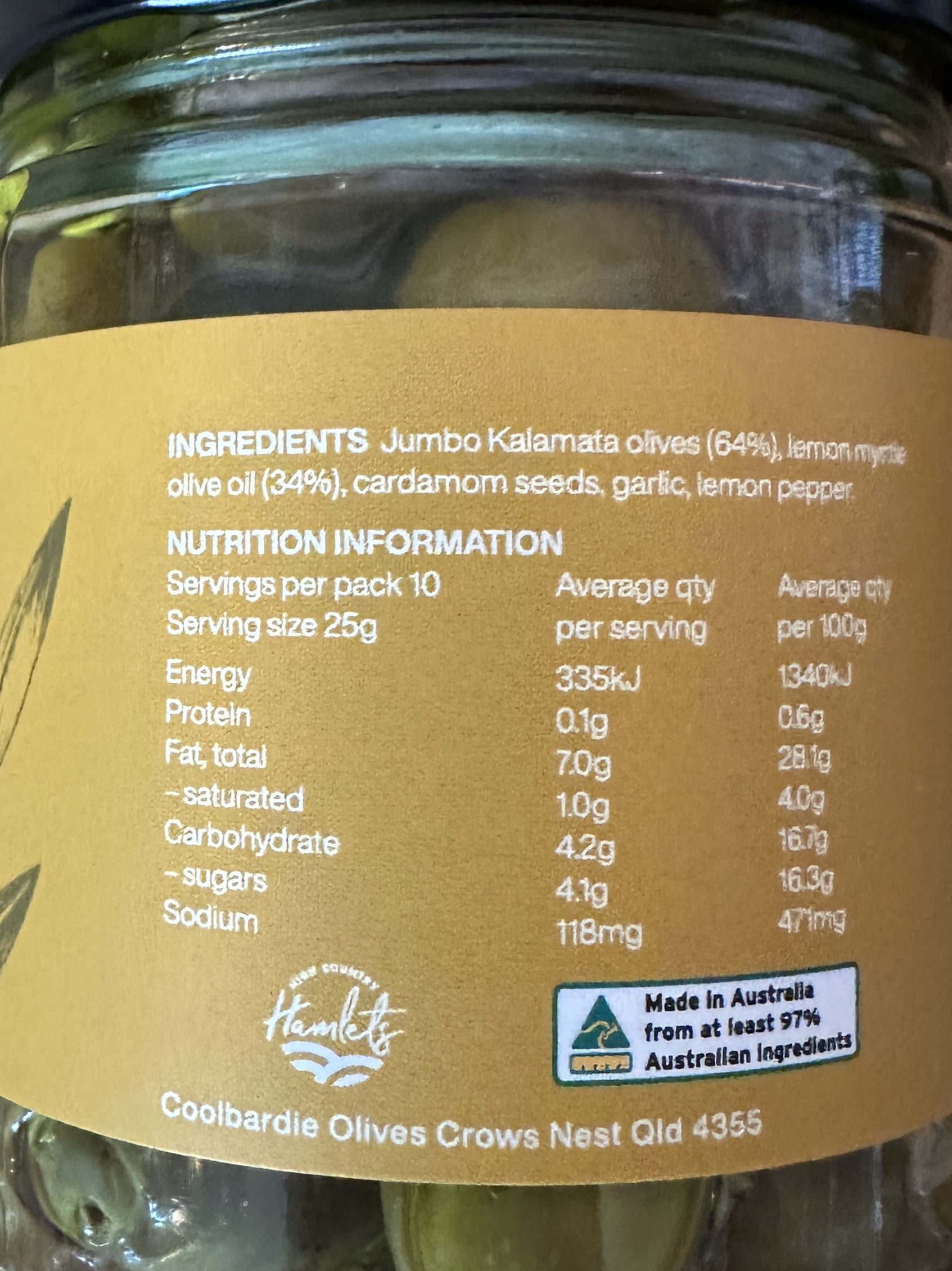 Coolbardie Olives - Marinated Olives - 240g EARNEST