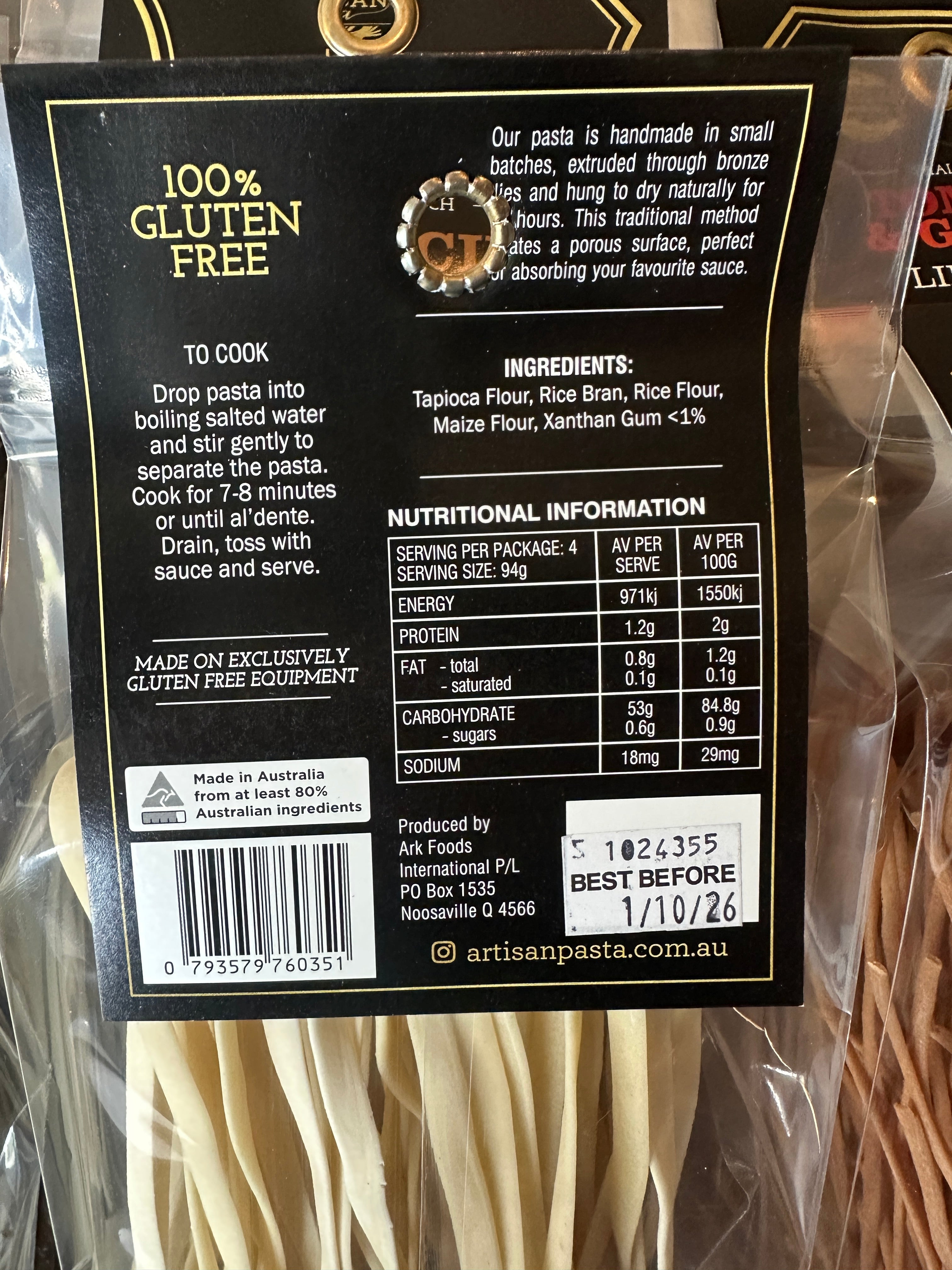 Artisan Pasta - Fettuccine - Gluten FREE - 250g