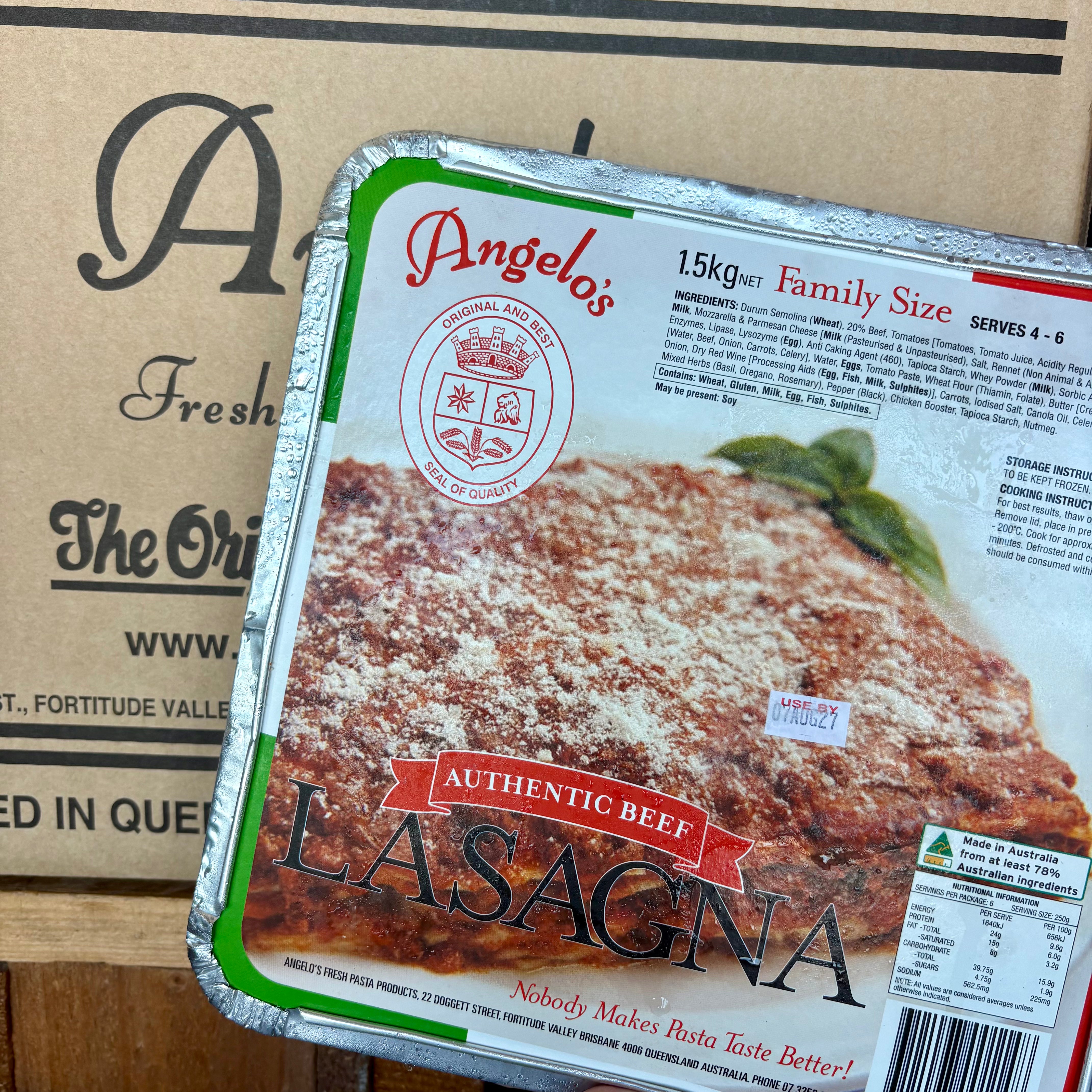 Angelo’s  - Beef Lasagna - Family Size 1.5 Kg