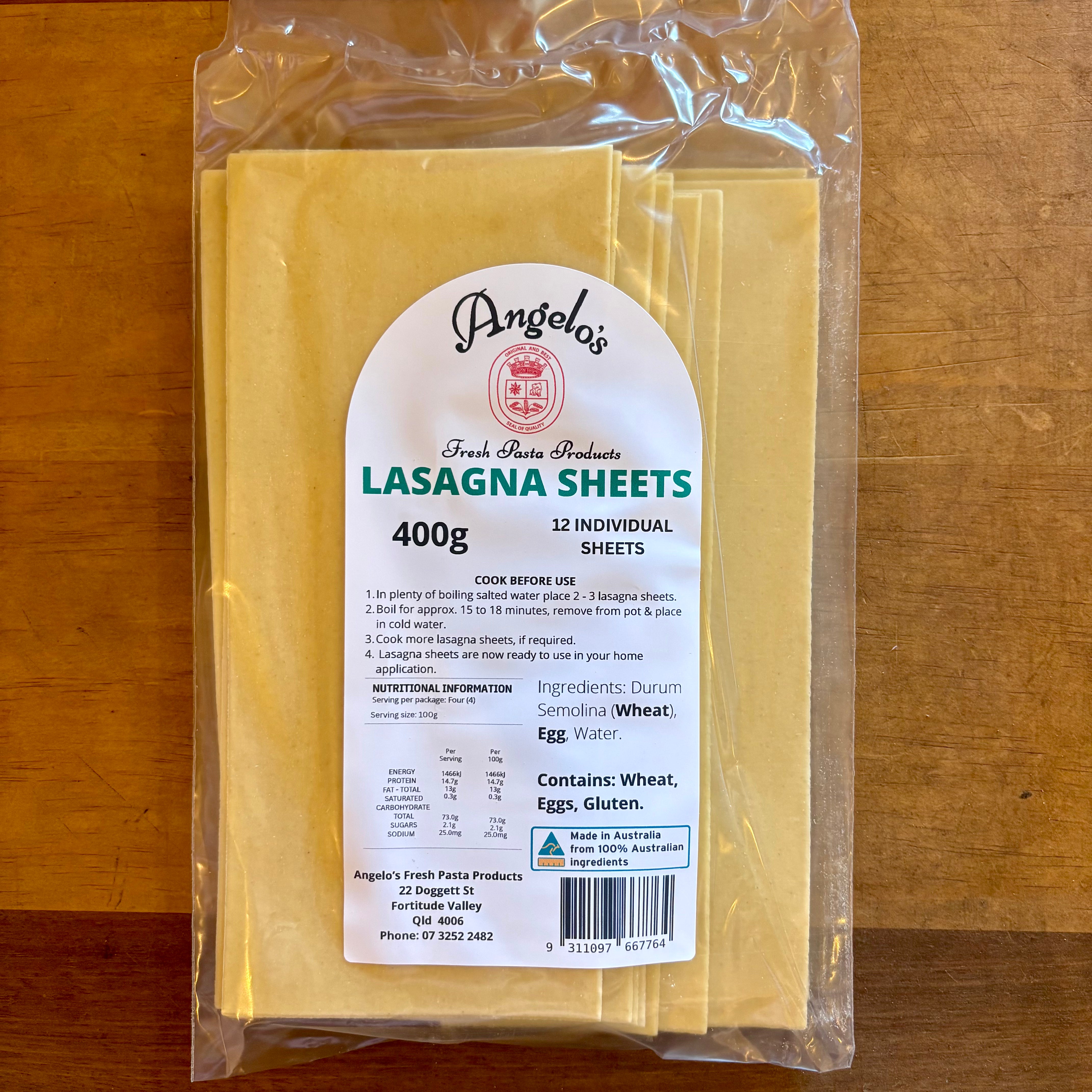 Angelo's Fresh - Dry Lasagne Sheets 400g