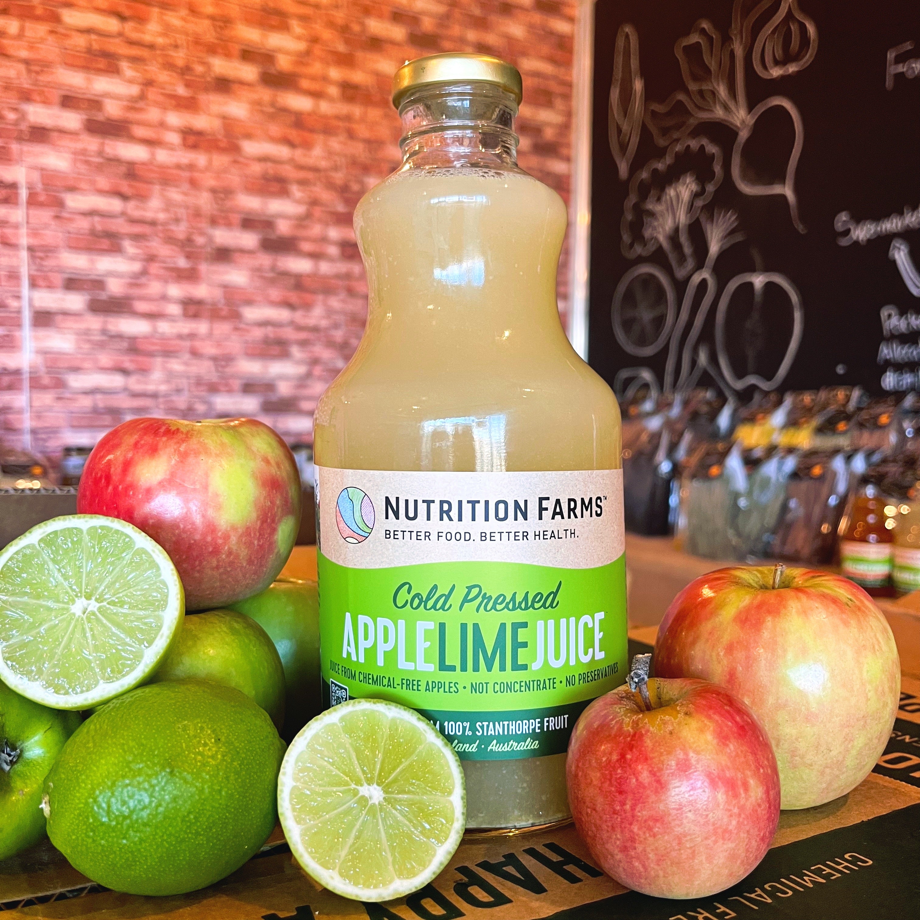 Nutrition Farms - Pure Apple + Lime Juice - 1 Lt