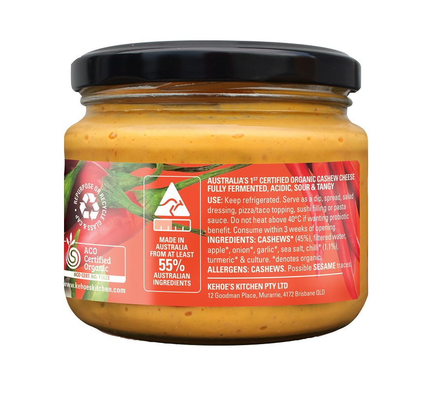 Kehoe's Organic Chilli Cashew Cheese - 250g