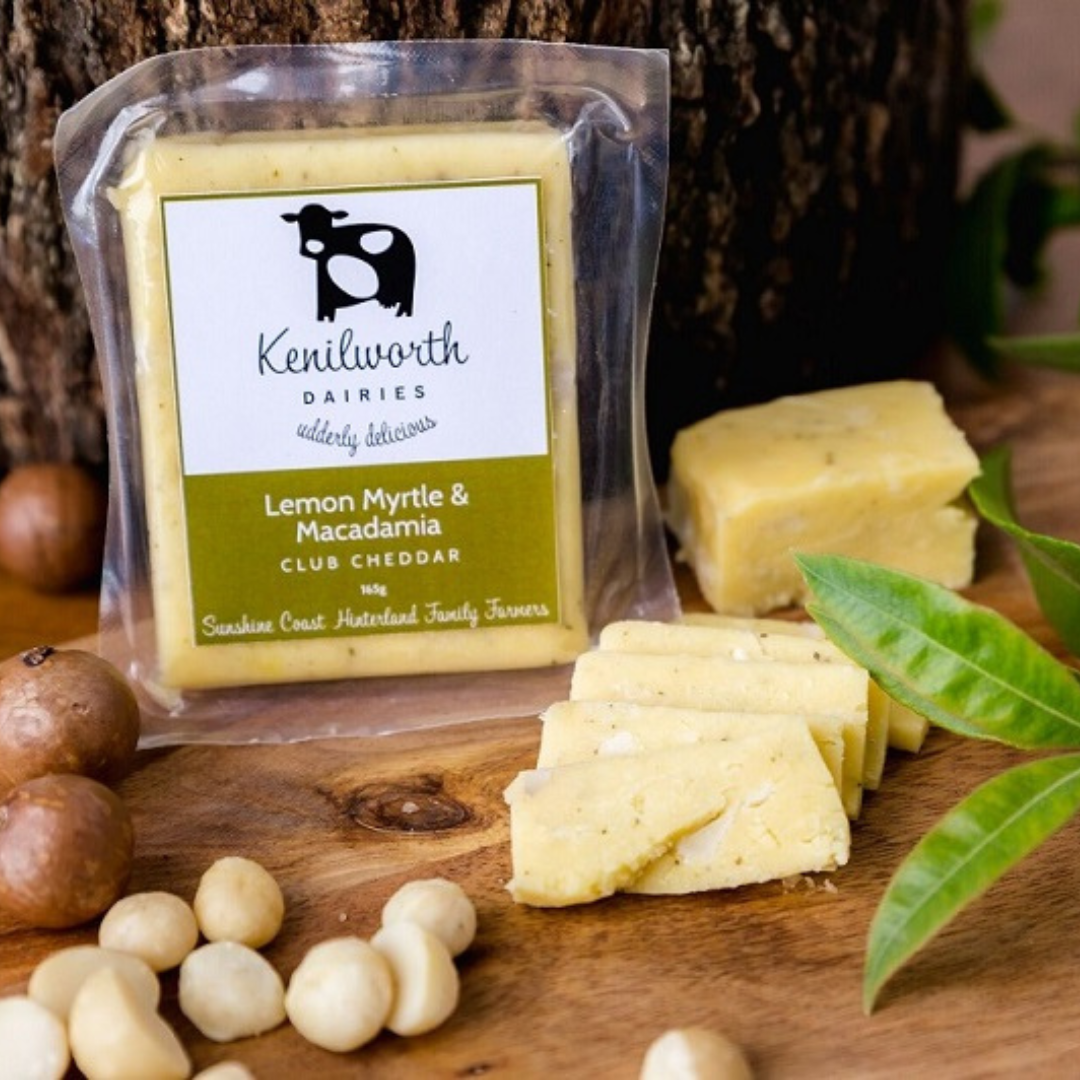 Kenilworth Dairies - Lemon Myrtle & Macadamia- Club Cheddars - 165g