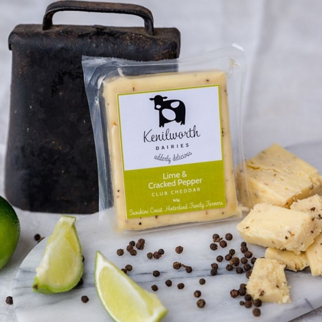 Kenilworth Dairies - Lime & Cracked Pepper- Club Cheddars - 165g