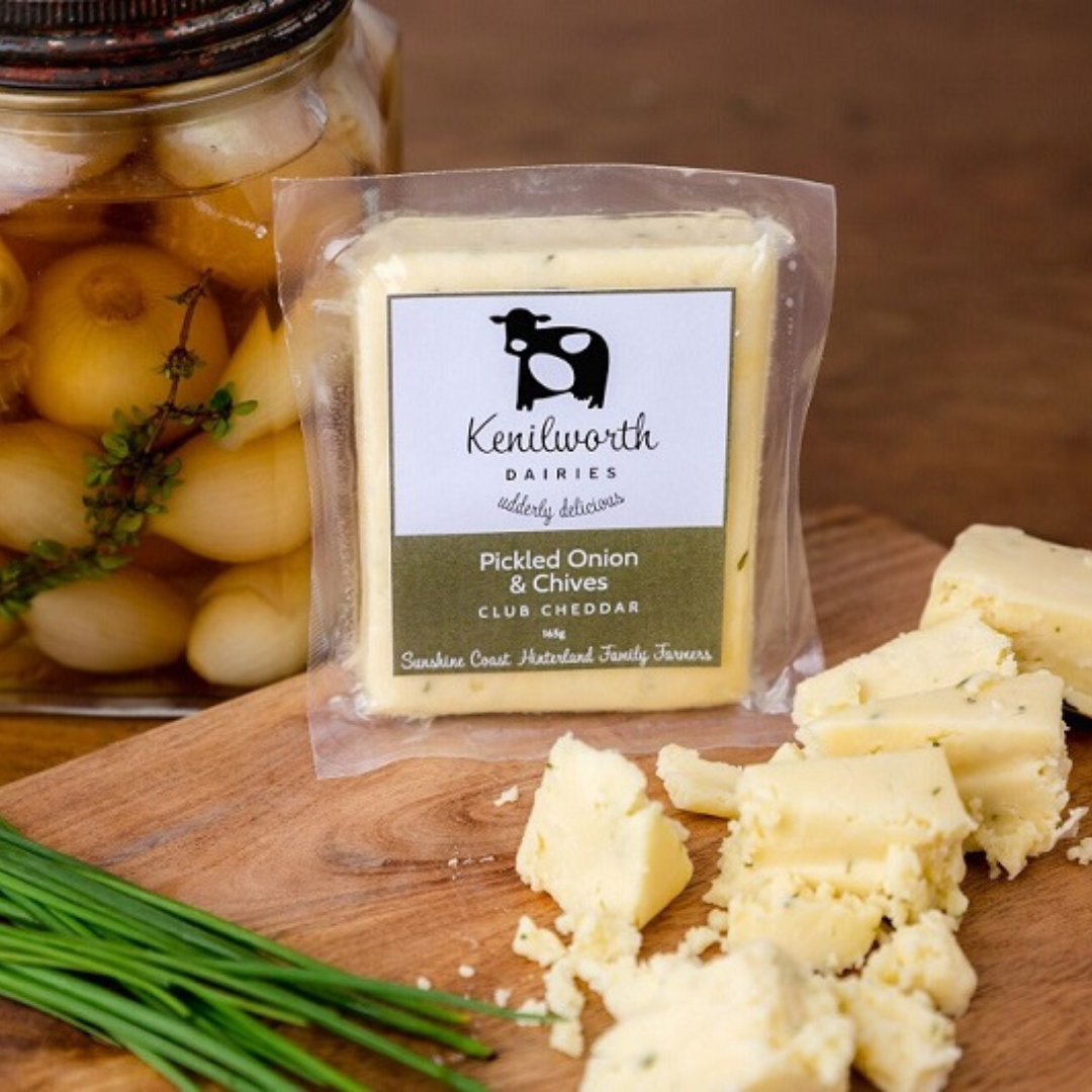 Kenilworth Dairies -Pickled Onion & Chives- Club Cheddars - 165g