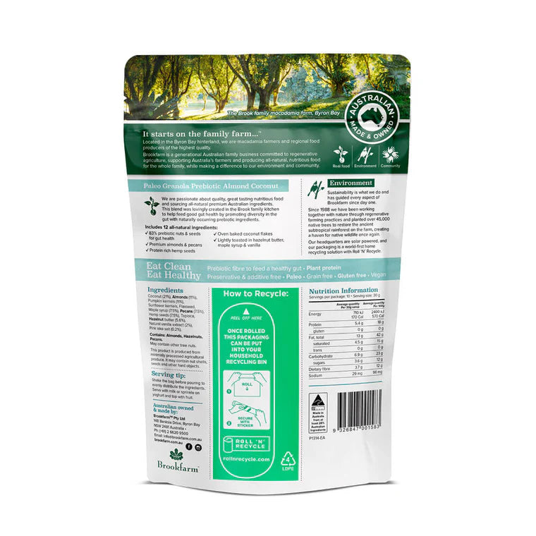 Brookfarm - Paleo Granola Prebiotic - Almond and Coconut 300g