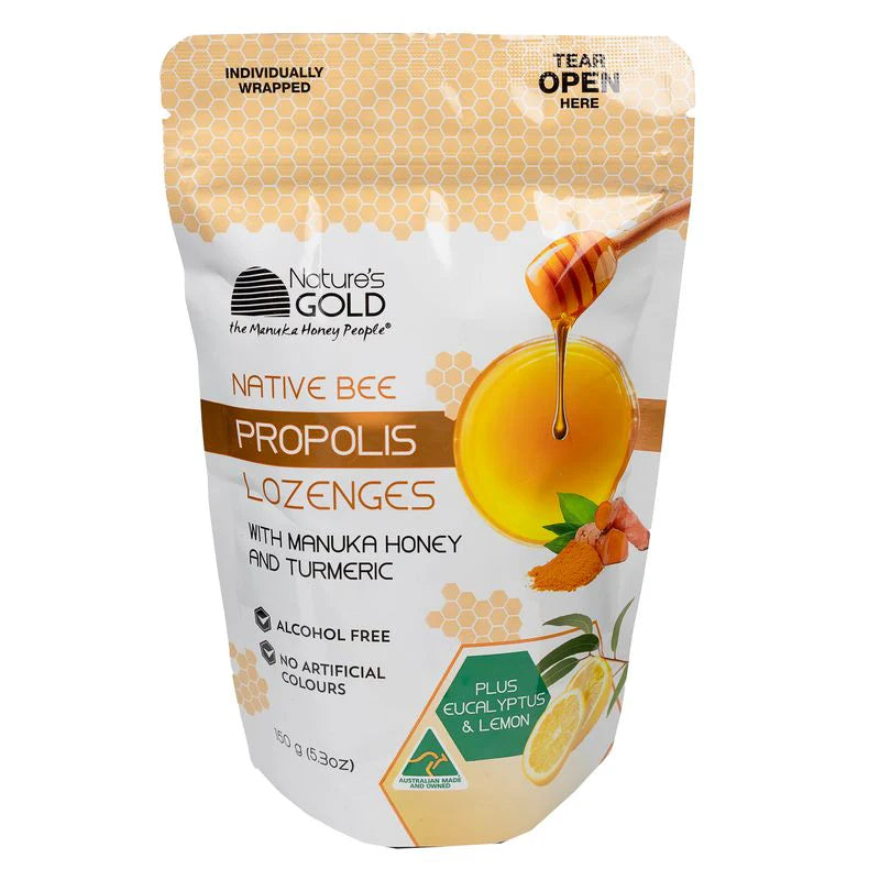 Manuka Honey MGO829 Lozenges with Propolis + Turmeric 150g - Nature's Gold