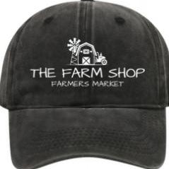 Black cap with 'The Farm Shop Farmers Market' logo on a white background
