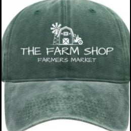Green cap with 'The Farm Shop Farmers Market' logo on a white background