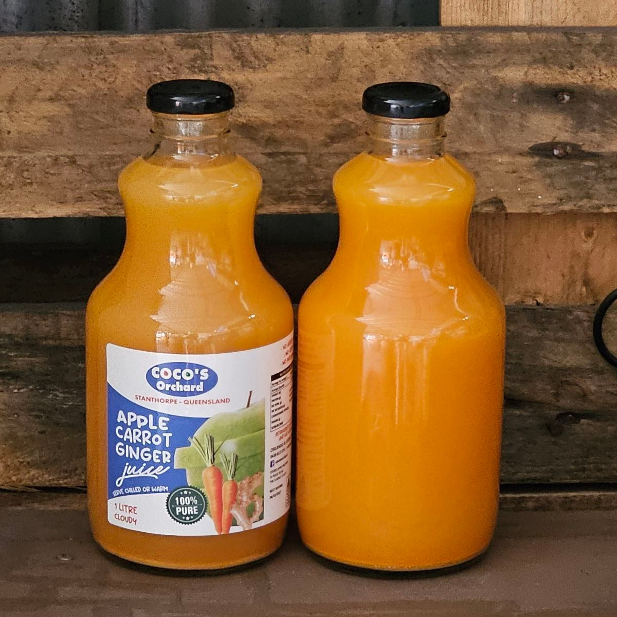 Coco's Pure Apple + Ginger + Carrot Juice - 1 Lt