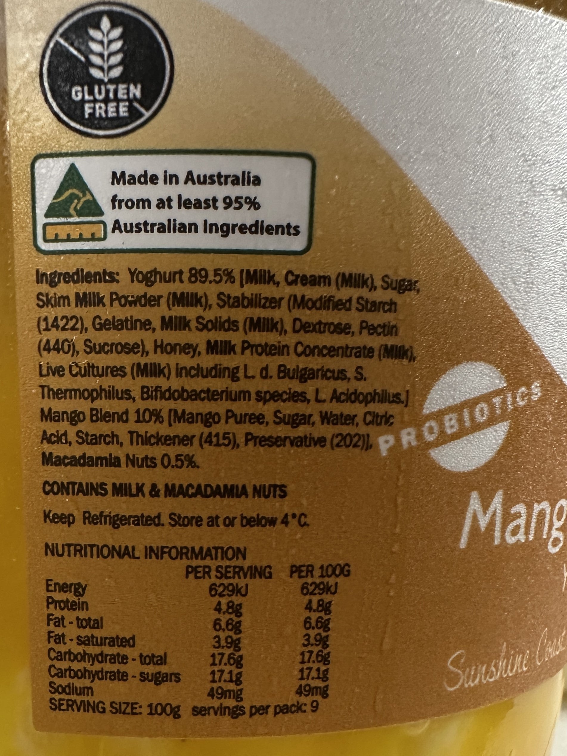 Kenilworth Dairies - Mango & Macadamia Yoghurt - 900g