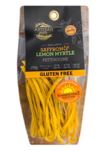 Artisan Pasta - Saffron & Lemon Myrtle Fettuccine - Gluten FREE - 250g
